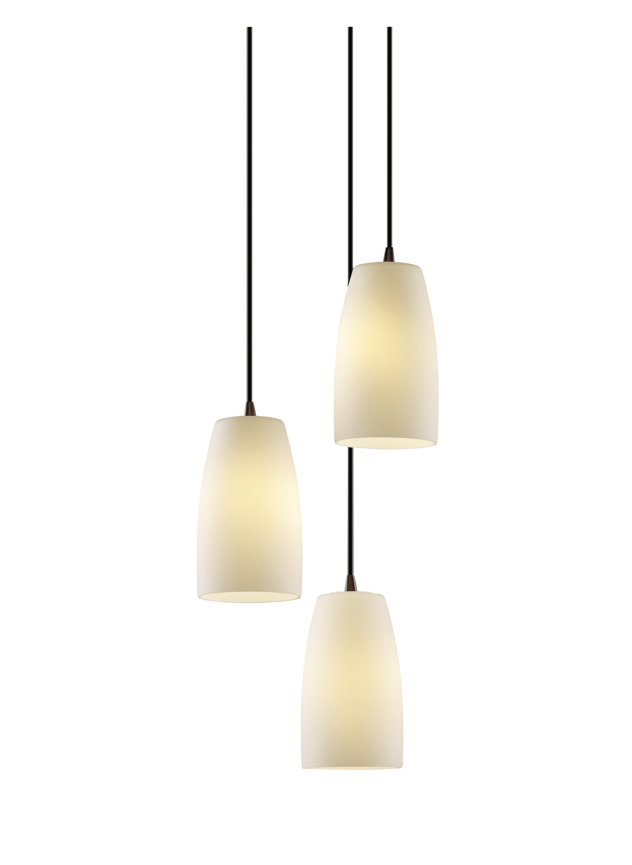 Justice Design Group FSN-8864-28-OPAL-DB Fusion 3-Light Dark Bronze Glam Opal Glass Cylinder Mini Hanging Pendant Light