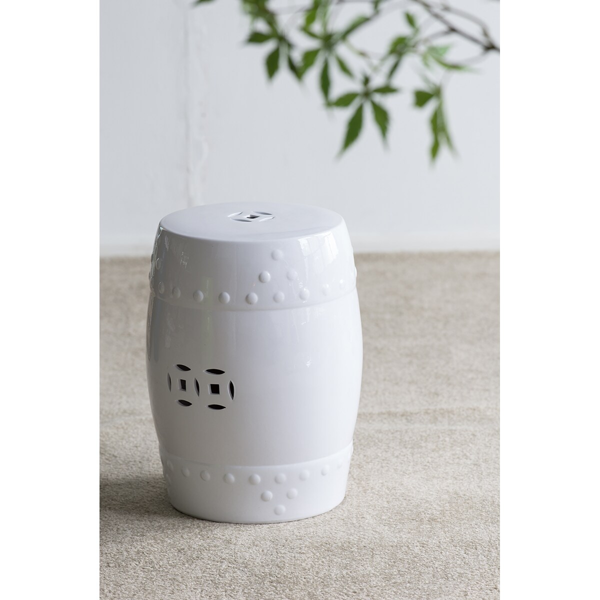 A&B Home 68136-WHIT Garden-Stools - View #4