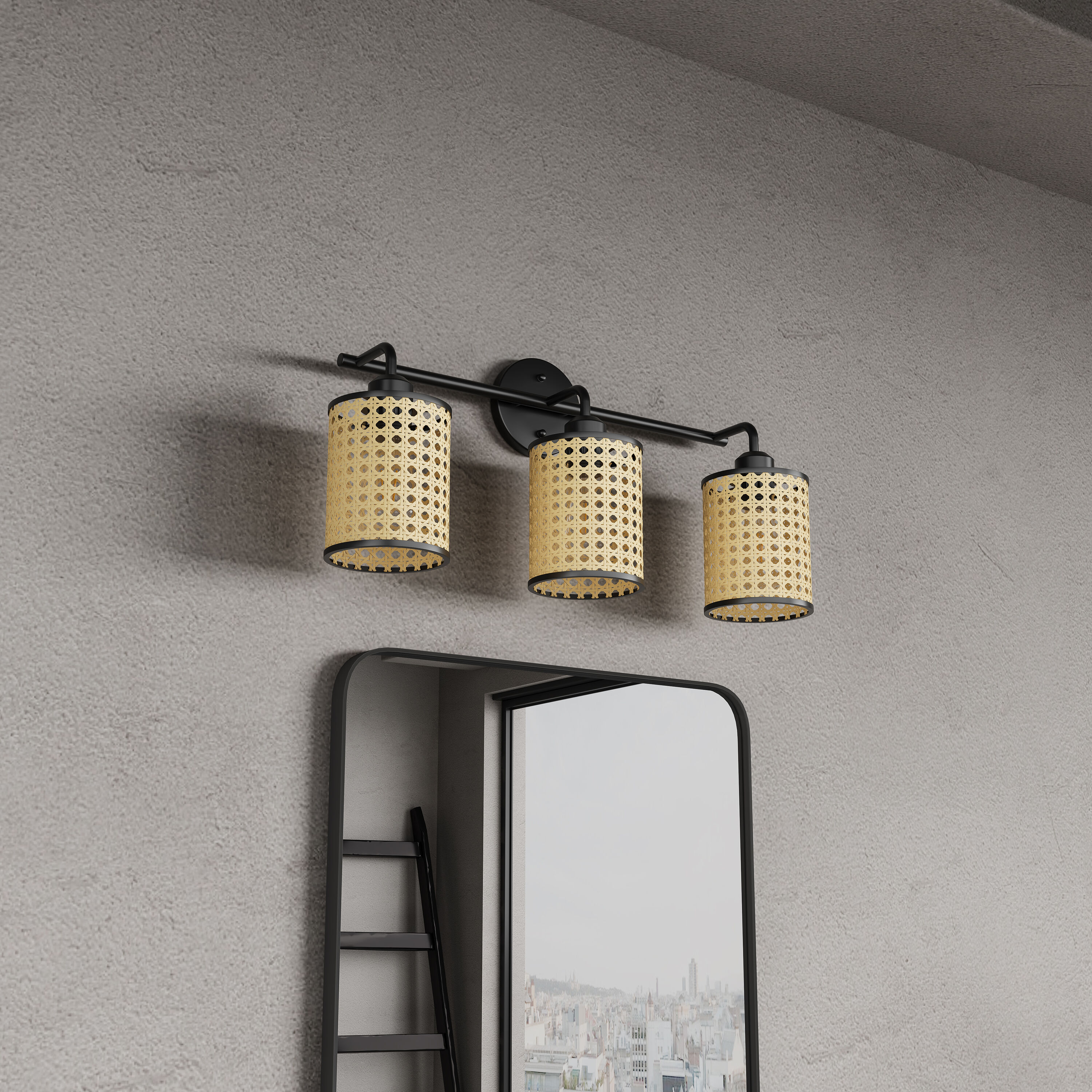 Aiwen W-NW-272-3 23.62-in 3 -Light Black Farmhouse Vanity light