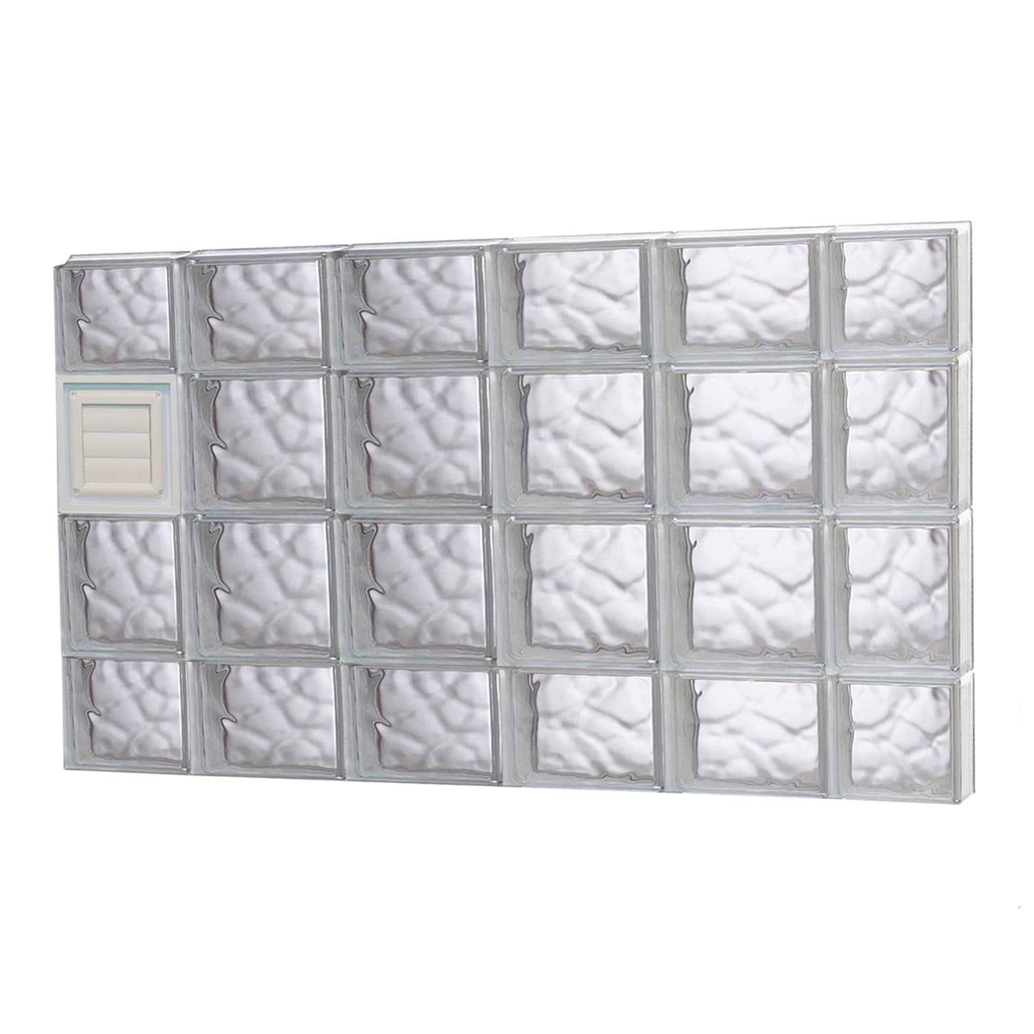 REDI2SET Wavy Glass 42.5-in X 27-in Frameless Replacement Glass Block ...