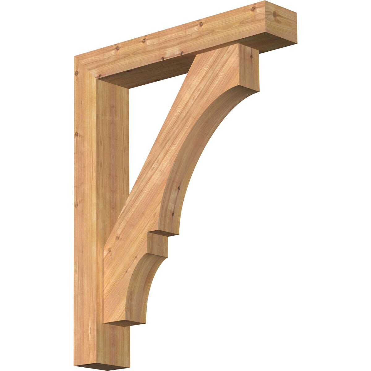 Ekena Millwork 1461954 Balboa Block Smooth Bracket with Offset Brace 5-1/2-in x 28-in x 36-in Western red cedar Brown Wood Standard bracket