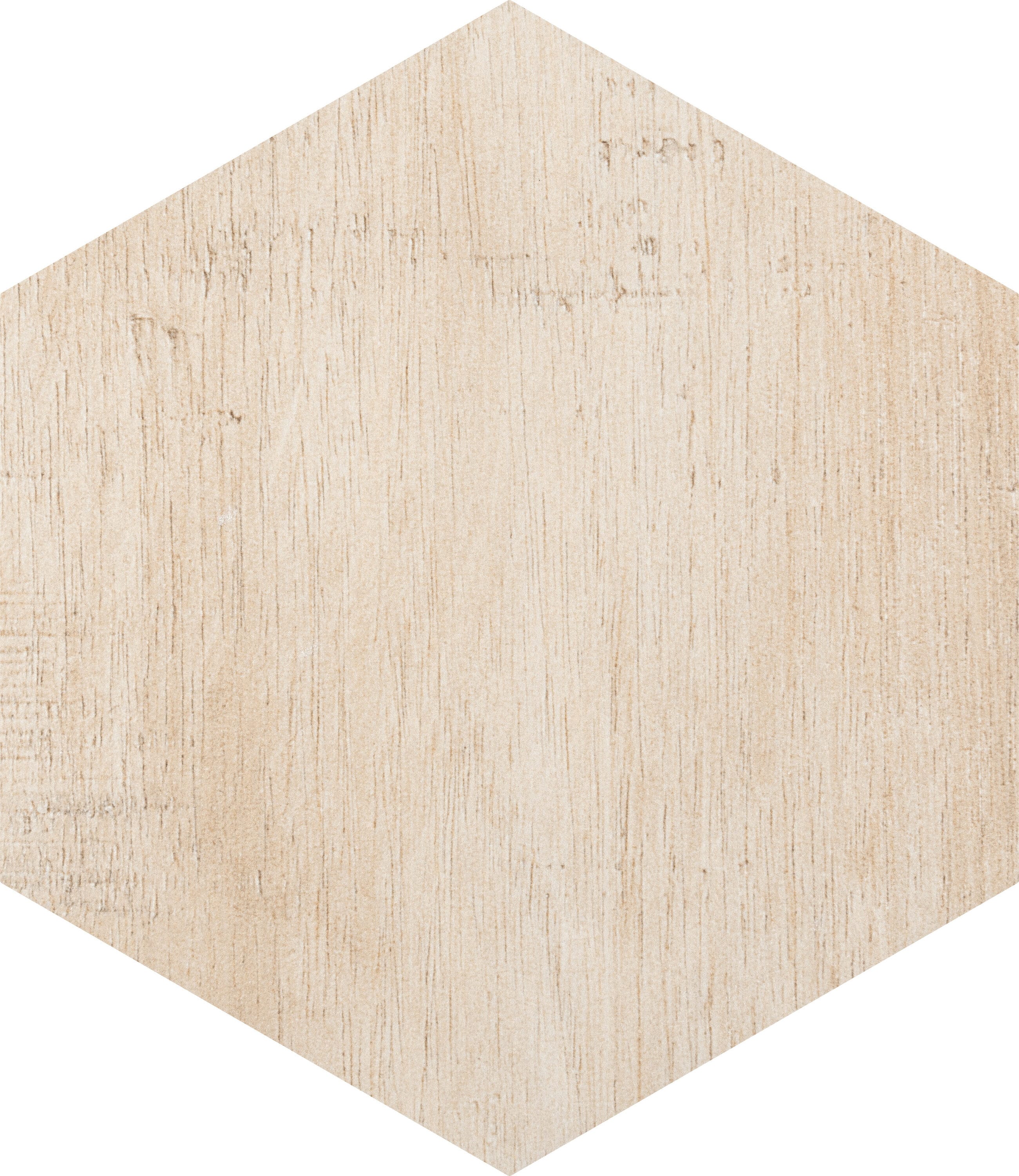 Affinity Tile FCD10XSWBG Sawnwood Hex Beige 8-5/8-in x 9-7/8-in Glazed Porcelain Wood look Hexagon Standard Floor and Wall Tile ( 11.5-sq ft Carton )
