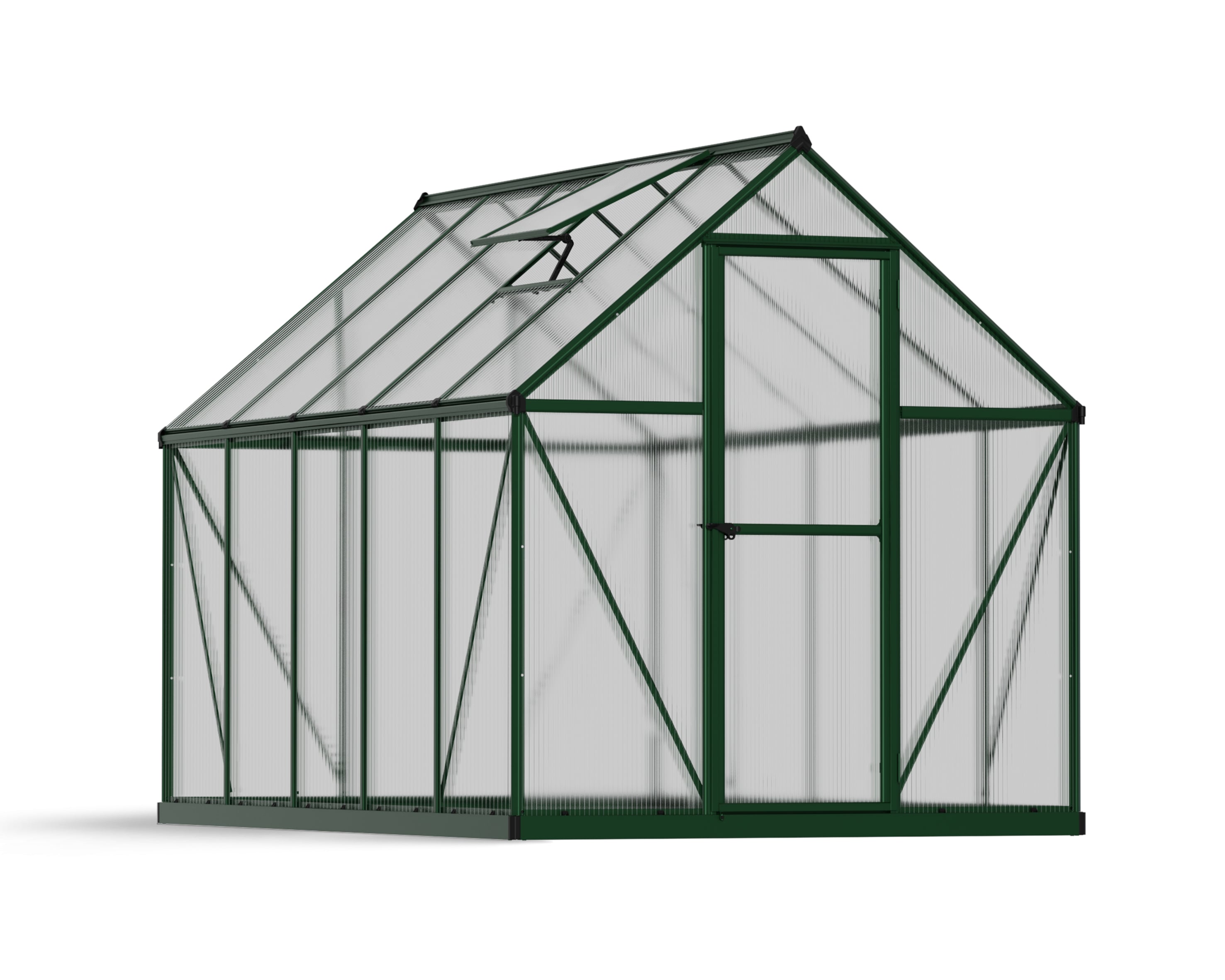 Canopia by Palram 705727 Mythos 10-ft L x 6-ft W x 6.8-ft H Green Frame/Clear Panels Greenhouse Kit