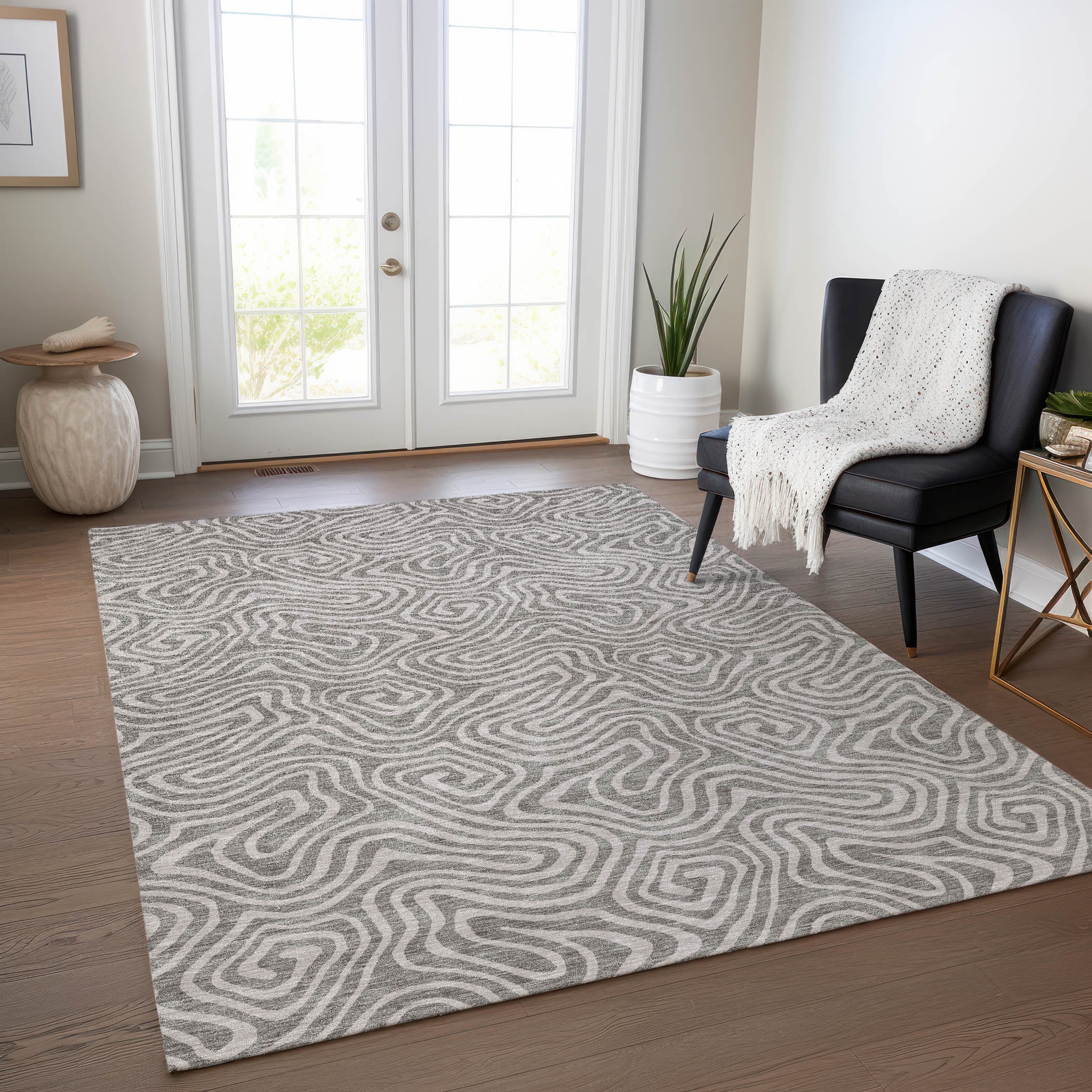 Addison Rugs ACN1030TP10X14 Chantille ACN1030TP 10 x 14 (ft) Polyester Taupe Rectangular Indoor/Outdoor Geometric Machine washable Area rug