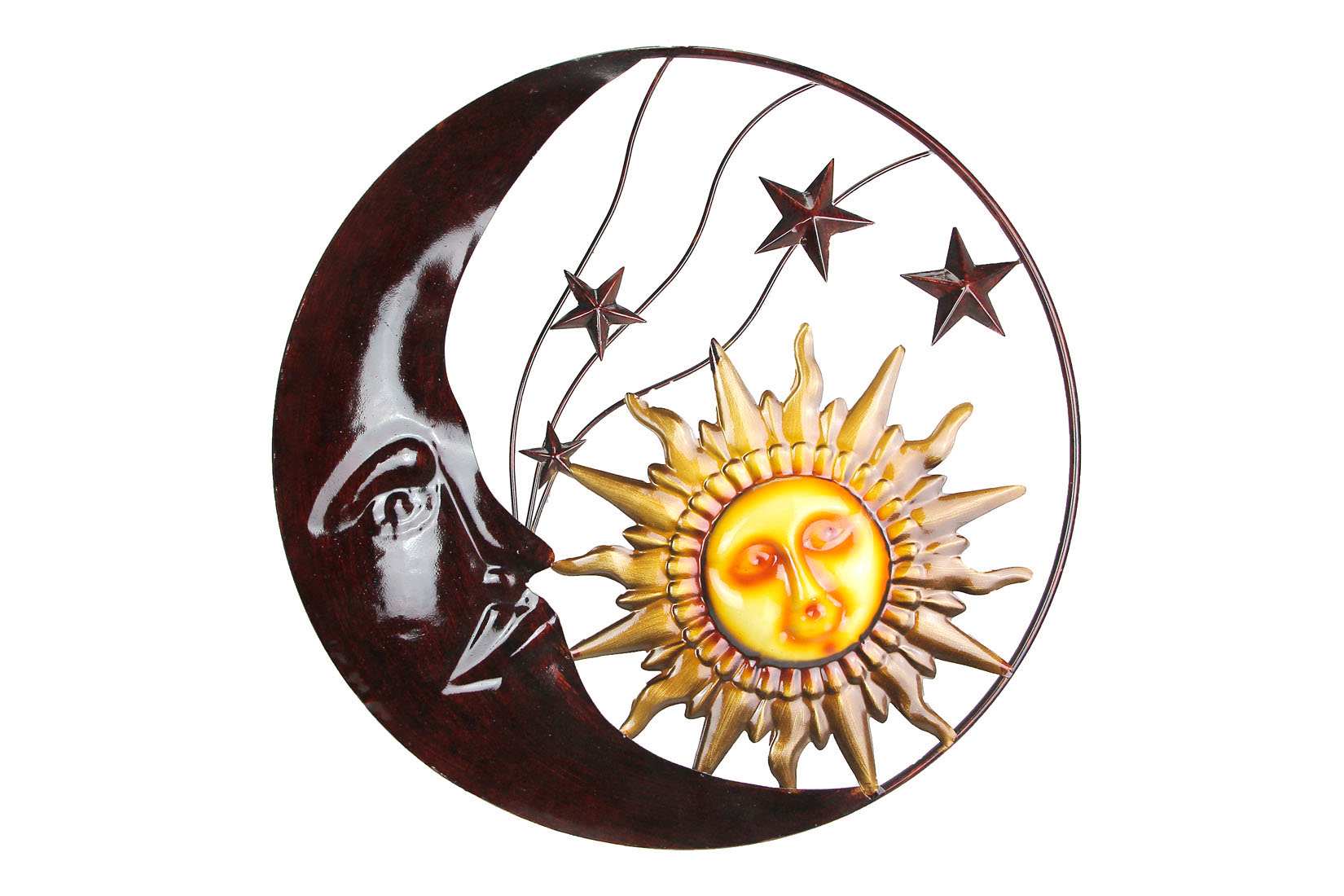 Zeckos MRC23 Celestial Metal Moon Sun and Stars Wall Art Hanging