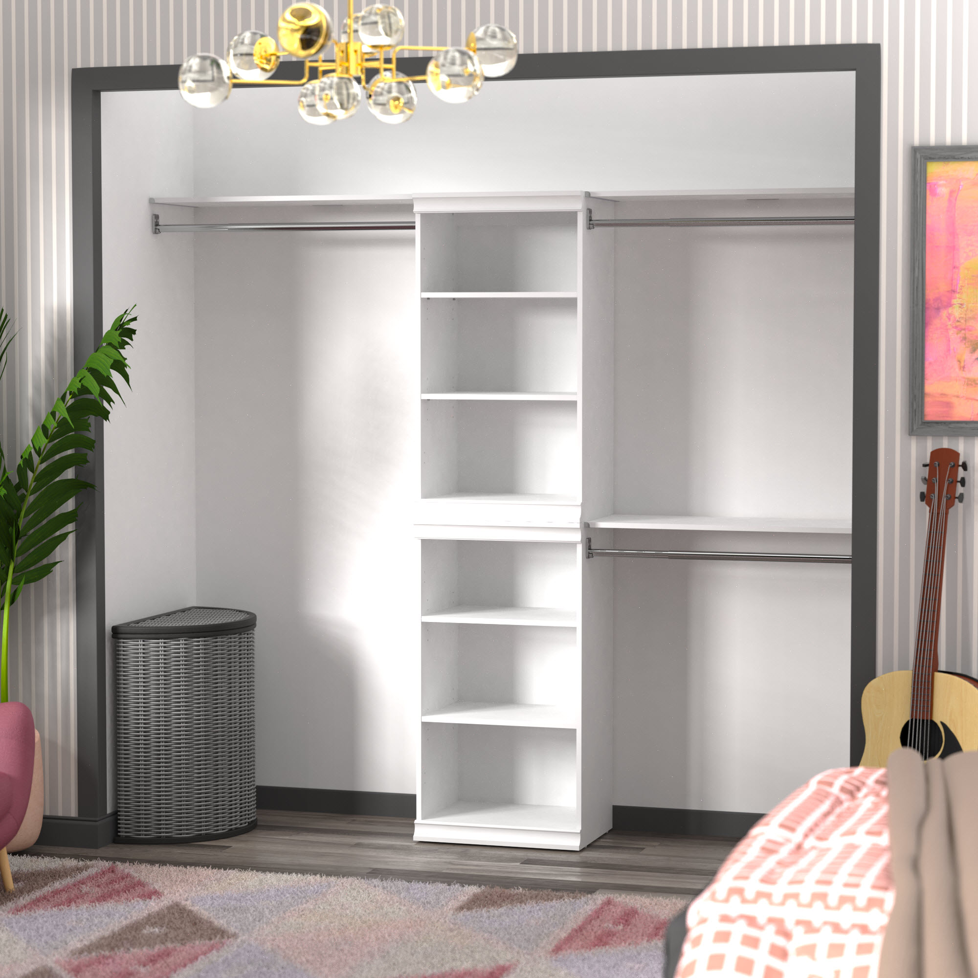 ClosetMaid Modular Storage 7.79-ft to 7.79-ft W x 6.7-ft H White Solid ...