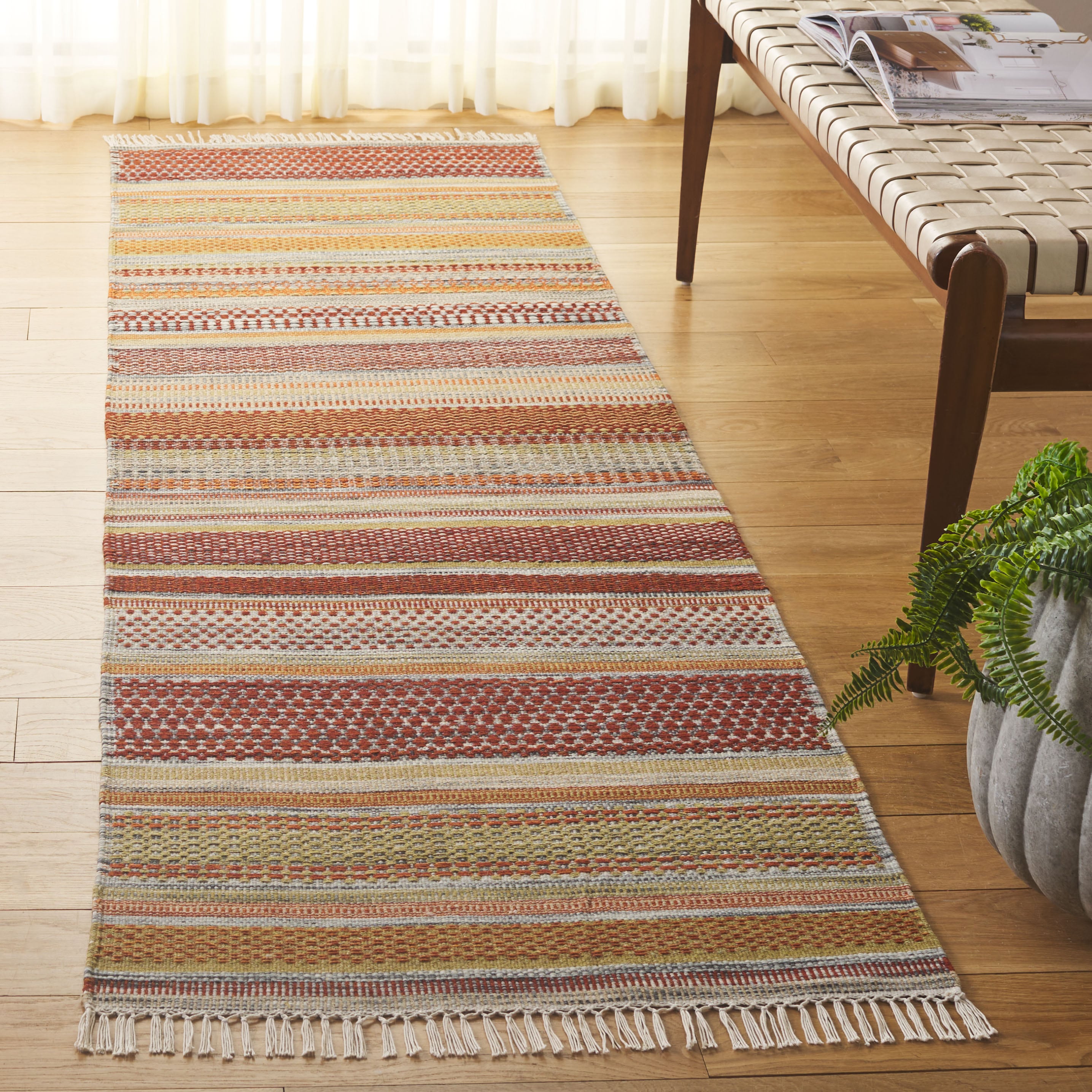  Stk311 Beige Bohemian 2ft-3in x 8ft Runner Rug