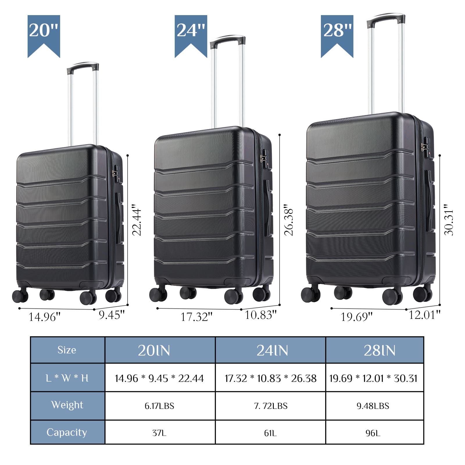 Sweetcrispy L-XLX-20IN-BK Luggage-And-Luggage-Sets - View #8