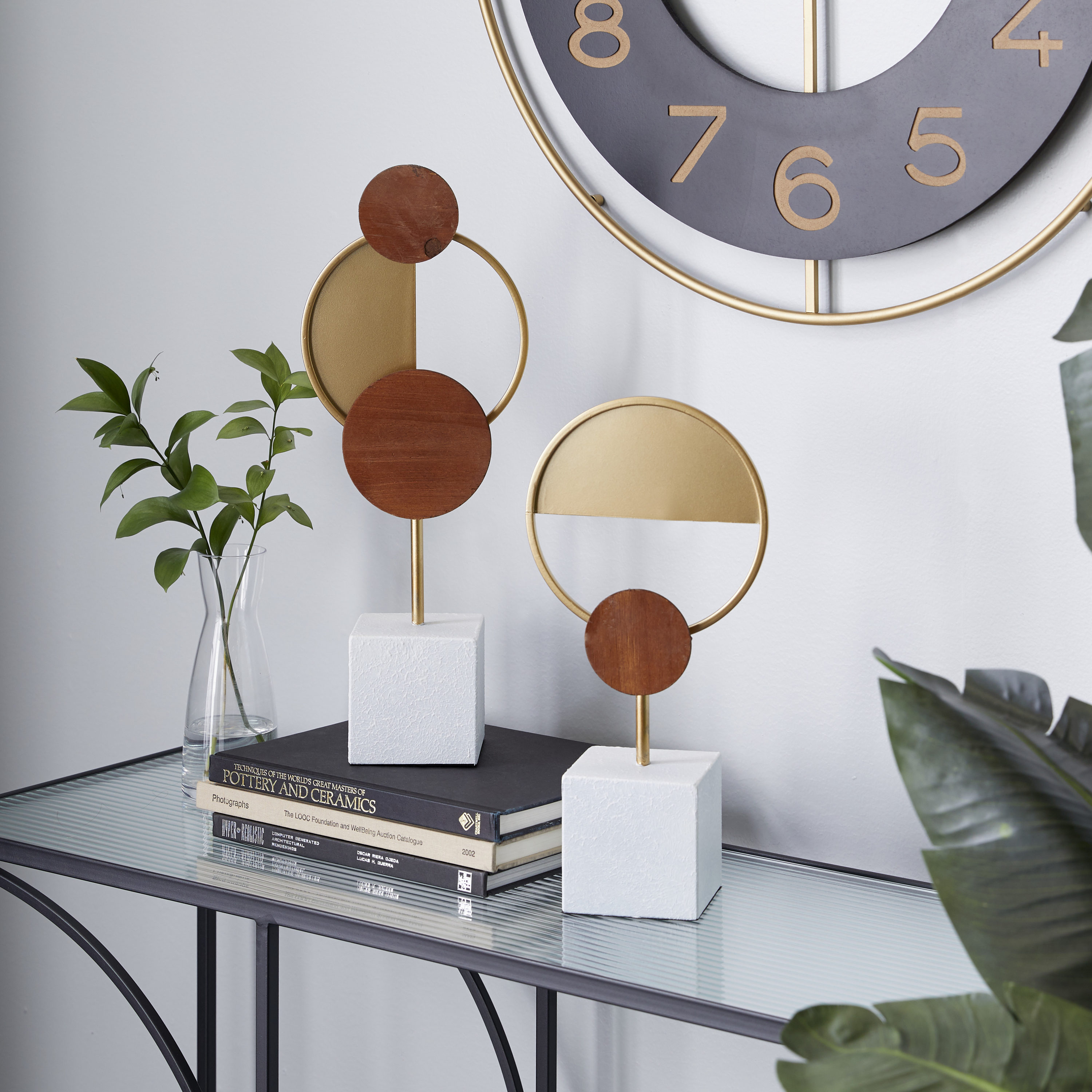 Grayson Lane 43347 2 -Pack Gold Metal Modern Sculpture