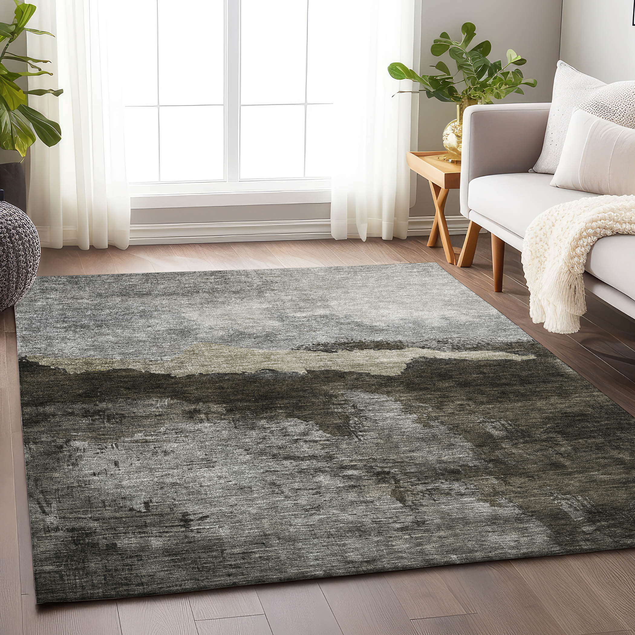 Addison Rugs ACN1069TP5X8 Chantille ACN1069TP 5 x 7 (ft) Polyester Taupe Rectangular Indoor/Outdoor Geometric Machine washable Area rug