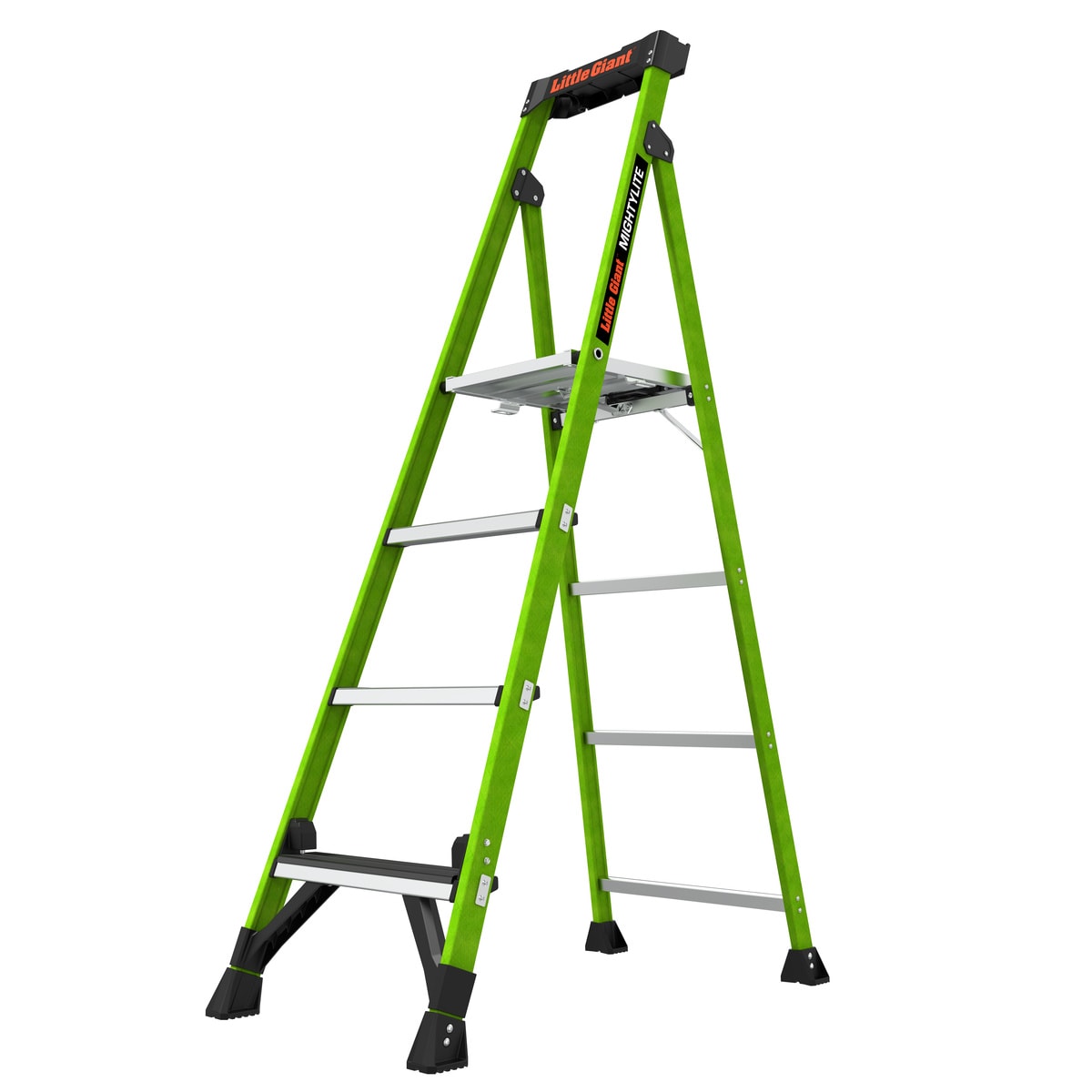 Little Giant Ladders MightyLite 2.0 6-ft ( 10-ft Reach Height ) Fiberglass Type 1AA - 375 lbs. Load Capacity Step ladder #15406-001