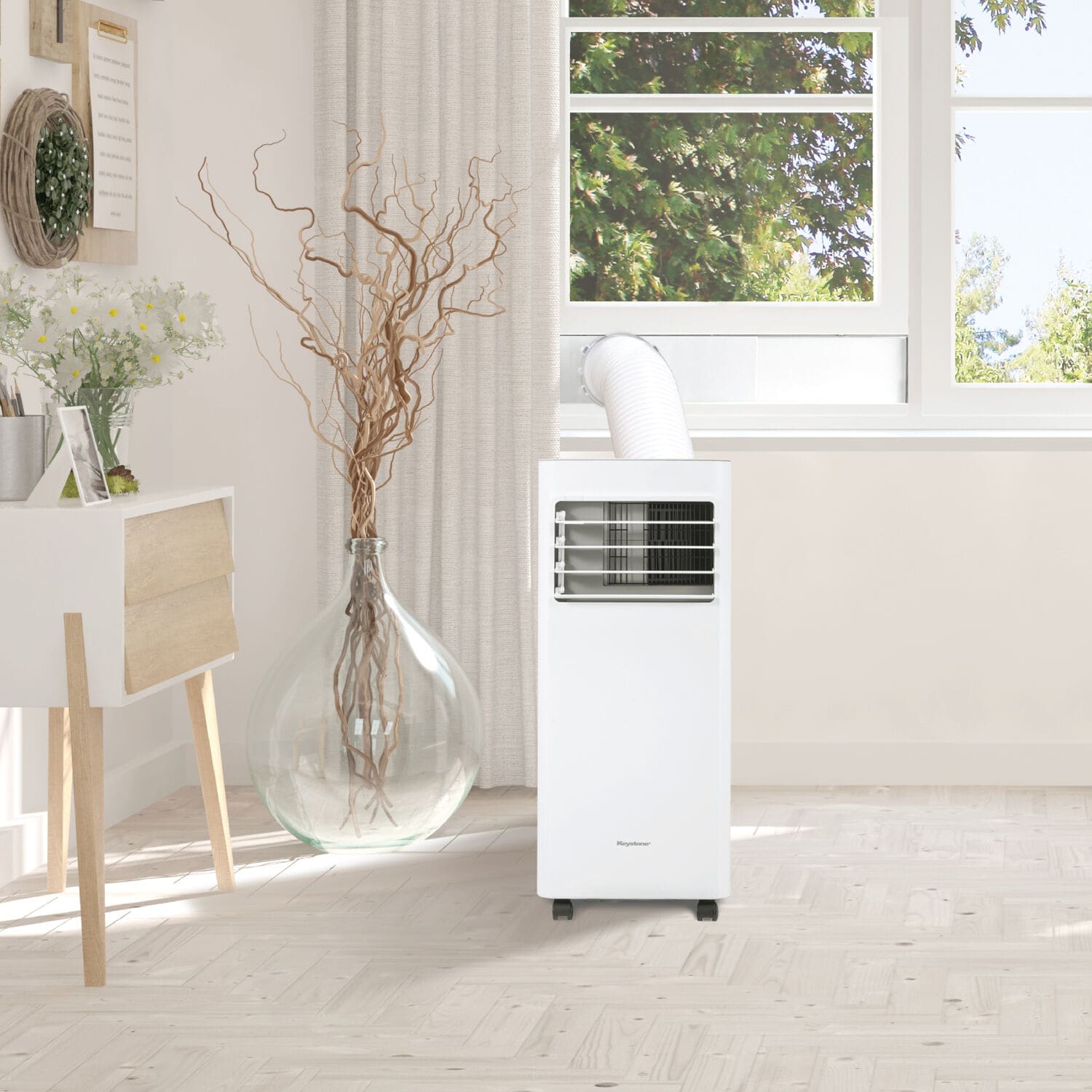 Keystone White Portable Air Conditioner with Remote and Sleep Mode