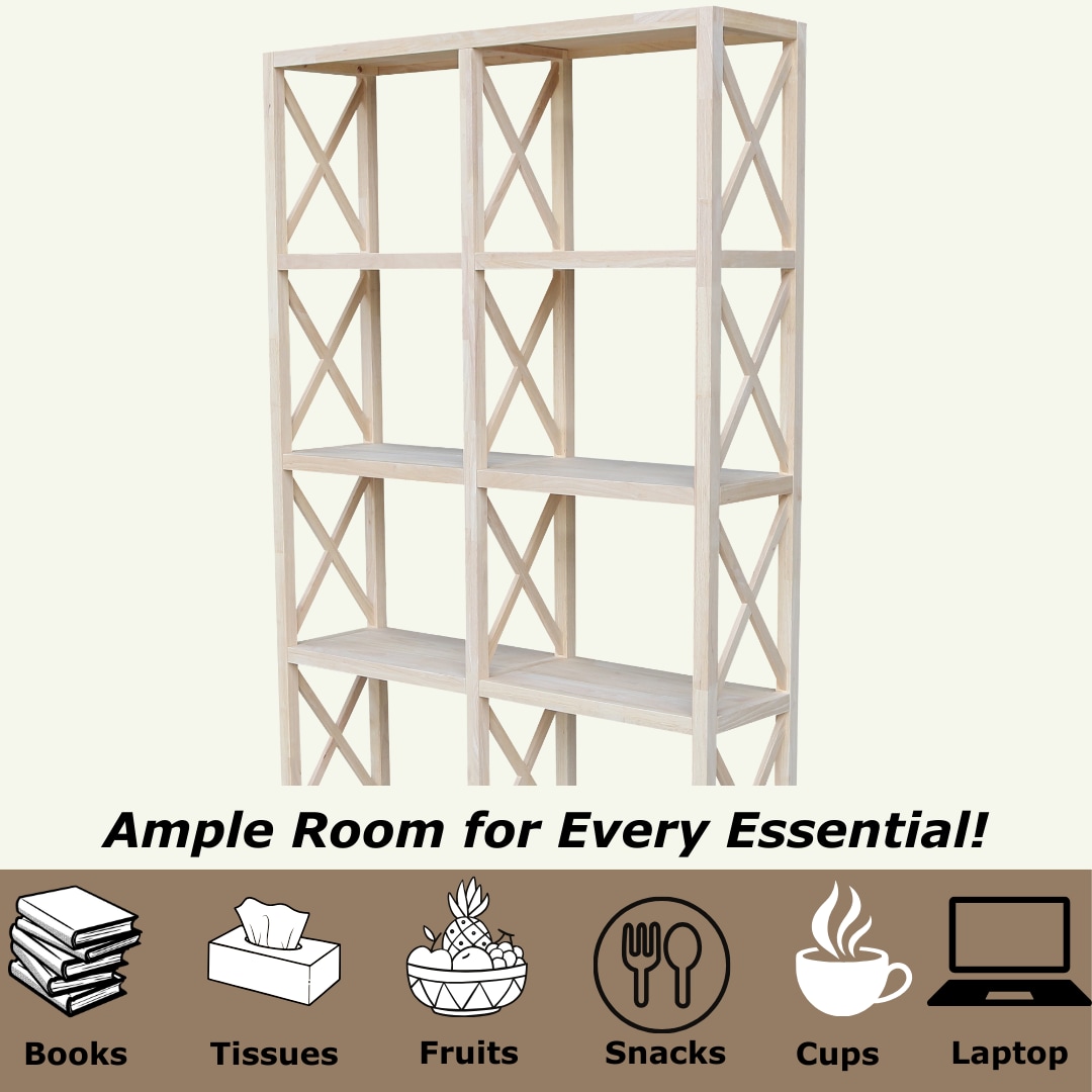 Eco-Friendly Solid Parawood Room Divider in Natural Finish