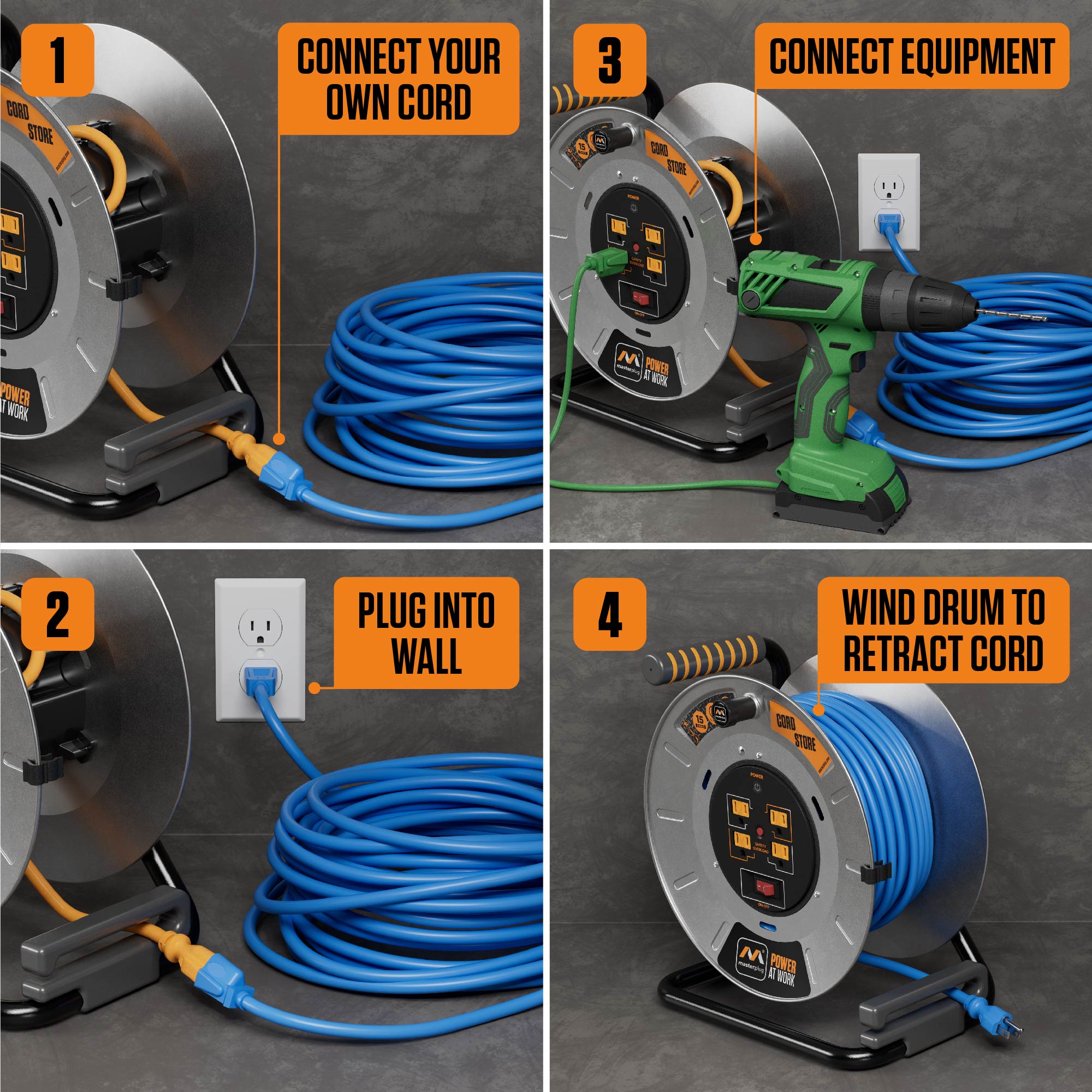 Masterplug OTLP011512G4SL-US Cord-Reels-Management-Storage - View #4