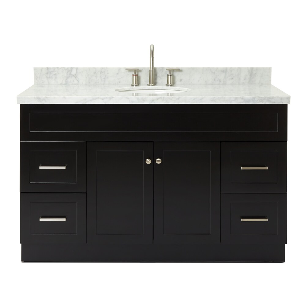 ARIEL Hamlet 54-in Black Undermount Single Sink Bathroom Vanity with ...