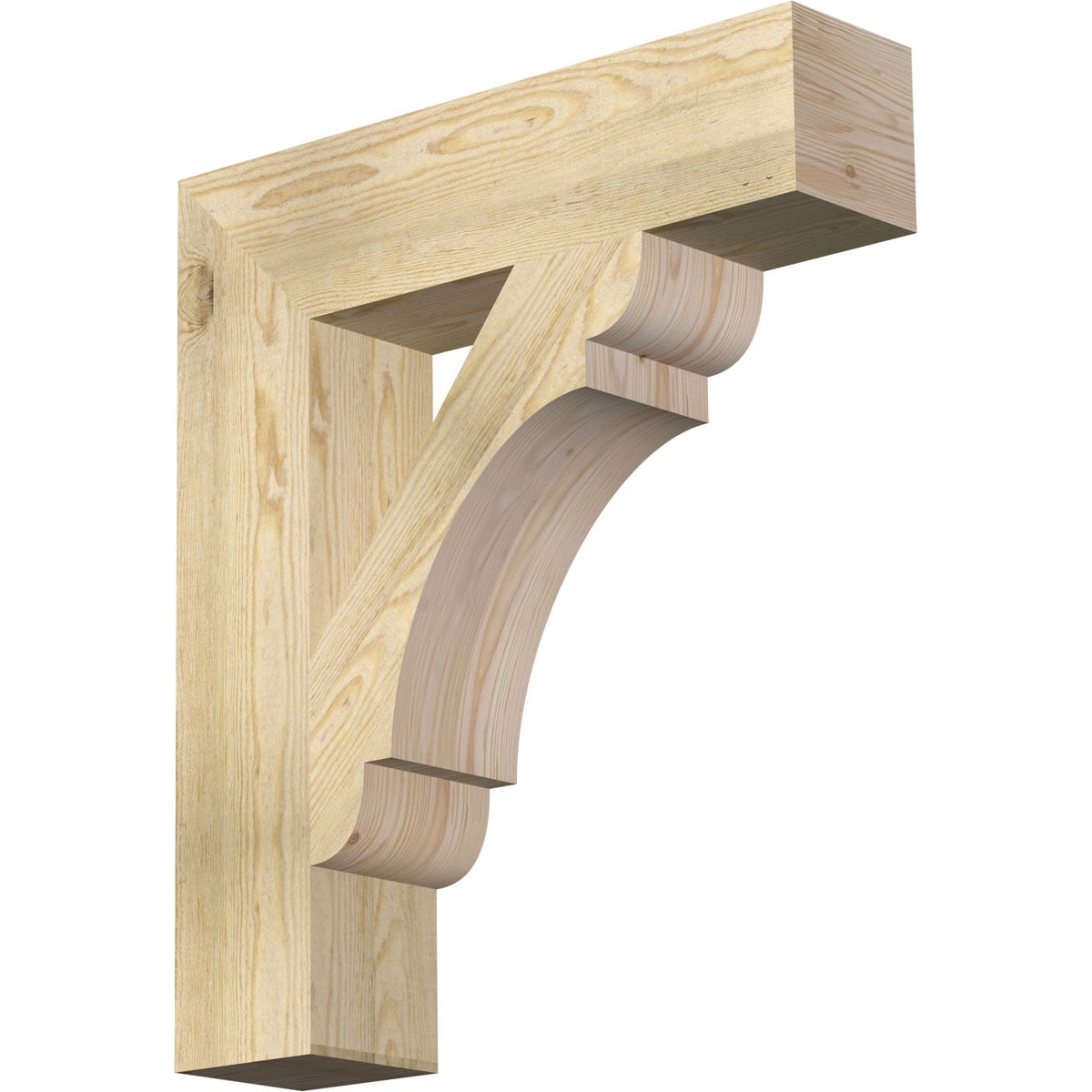 Ekena Millwork BKT06X26X30OLY05RDF Olympic block rough sawn 6-in x 26-in x 30-in Douglas fir Brown Wood Standard bracket