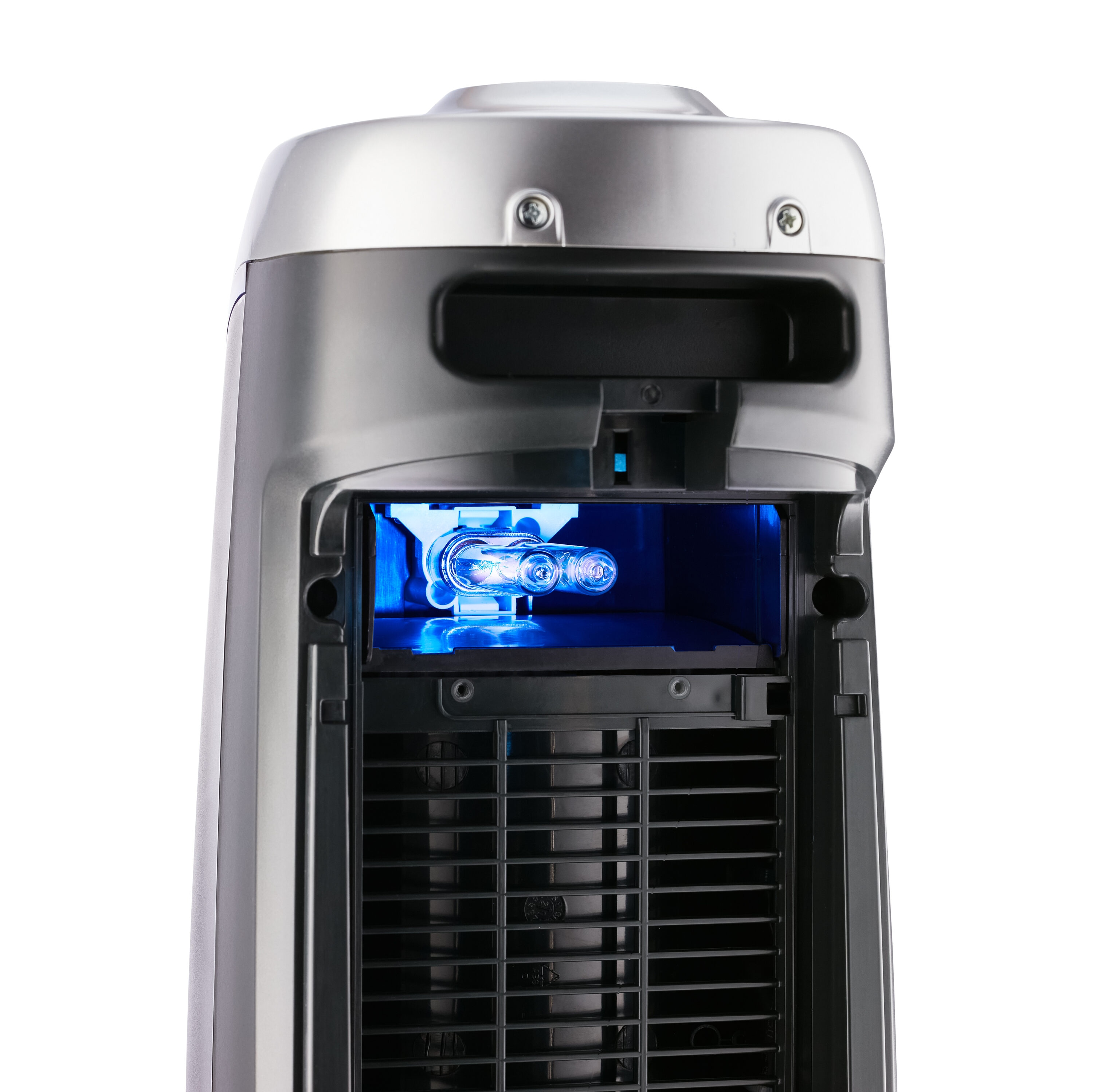 Black and Silver HEPA Tower Air Purifier with UV-C Light