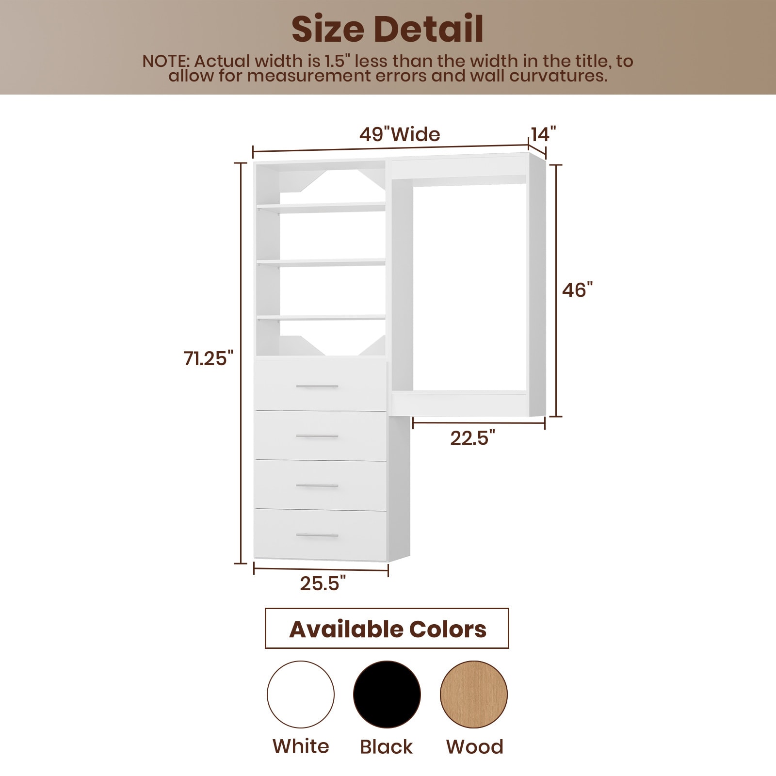 LOVMOR LO-MODEL4-3-ZJL Wood-Closet-Shelves - View #3