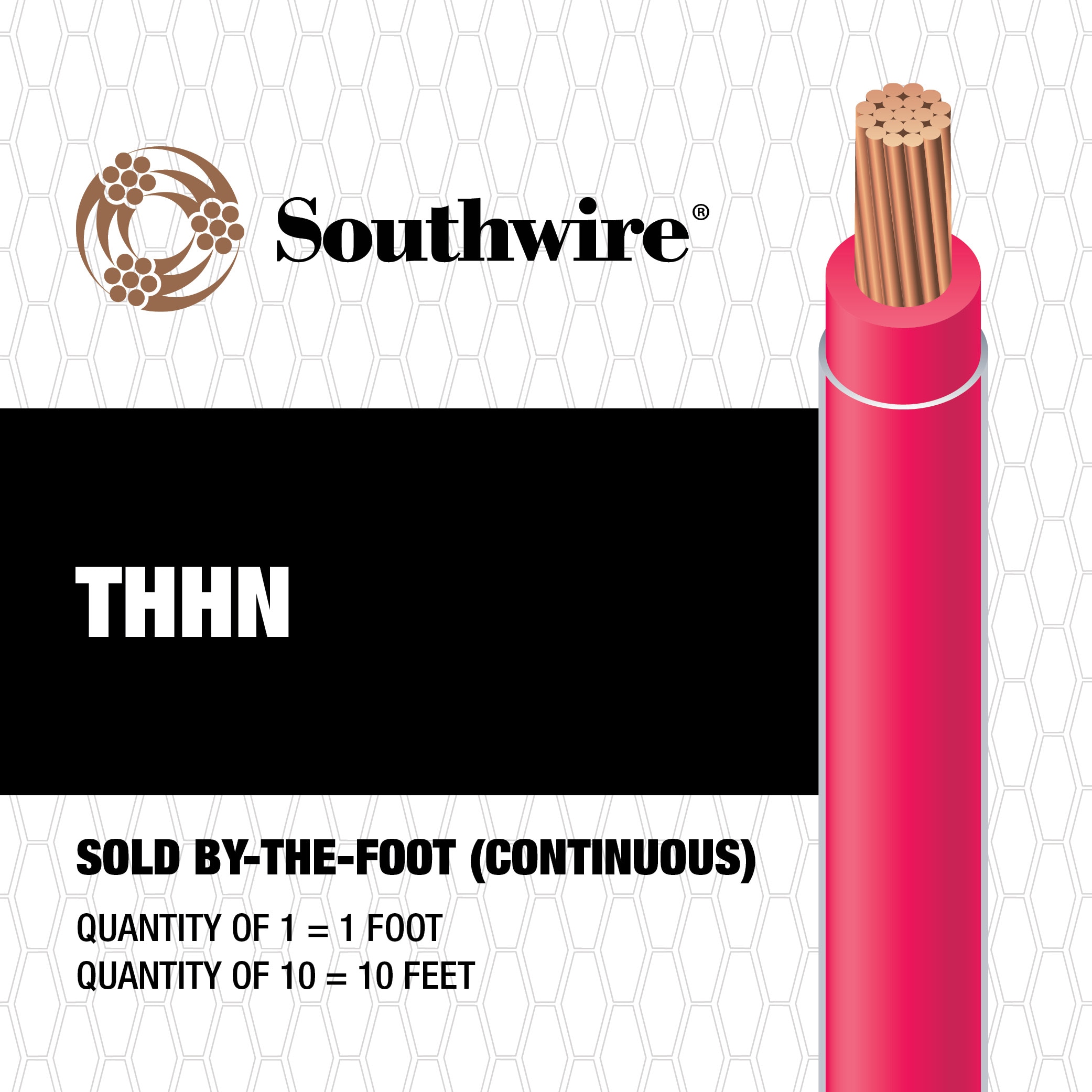 Southwire 10-AWG Stranded Black Copper THHN Wire (By-the-foot) in the TFFN  & THHN Wire department at