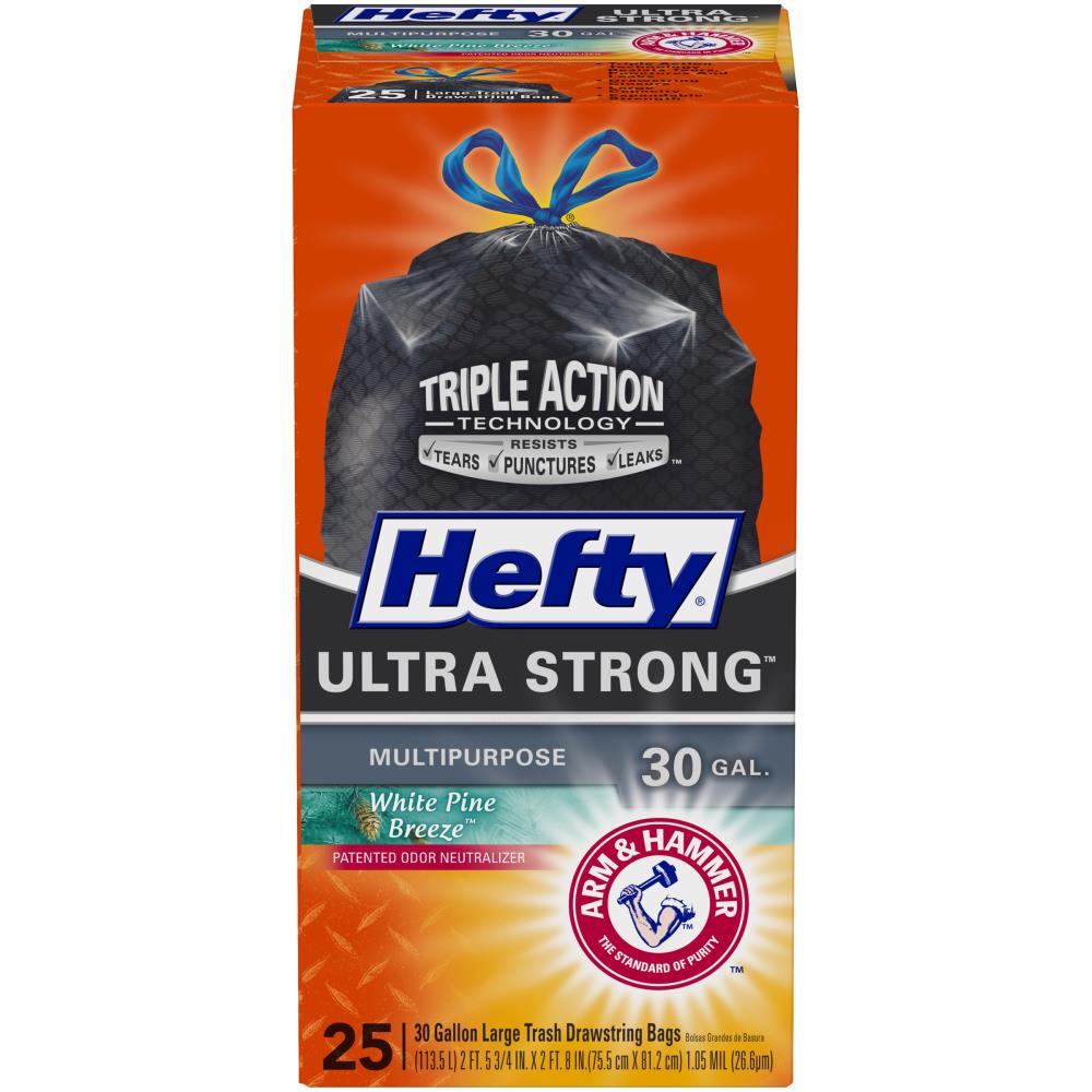 Hefty Recycling 30 Gal. Clear Large Trash Drawstring Bags 36 Ct Scent Free  Box, Large