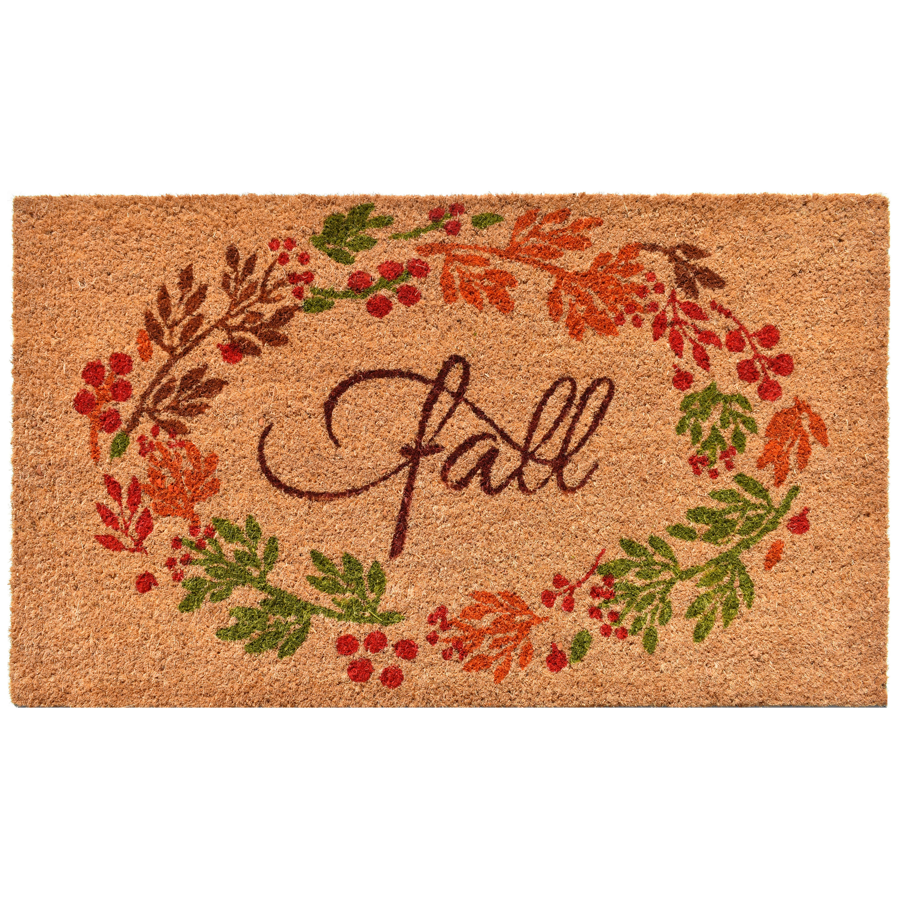 Northlight Natural Coir Joy Wreath Christmas Doormat 18 x 30