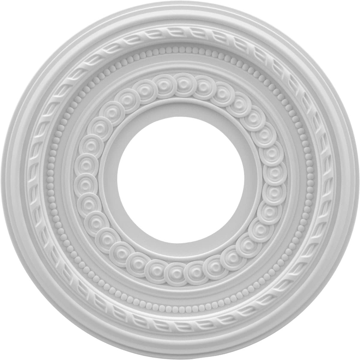 Ekena Millwork CMP10CO Cole Thermoformed 10-in W x 10-in L Architectural White PVC Ceiling Medallion