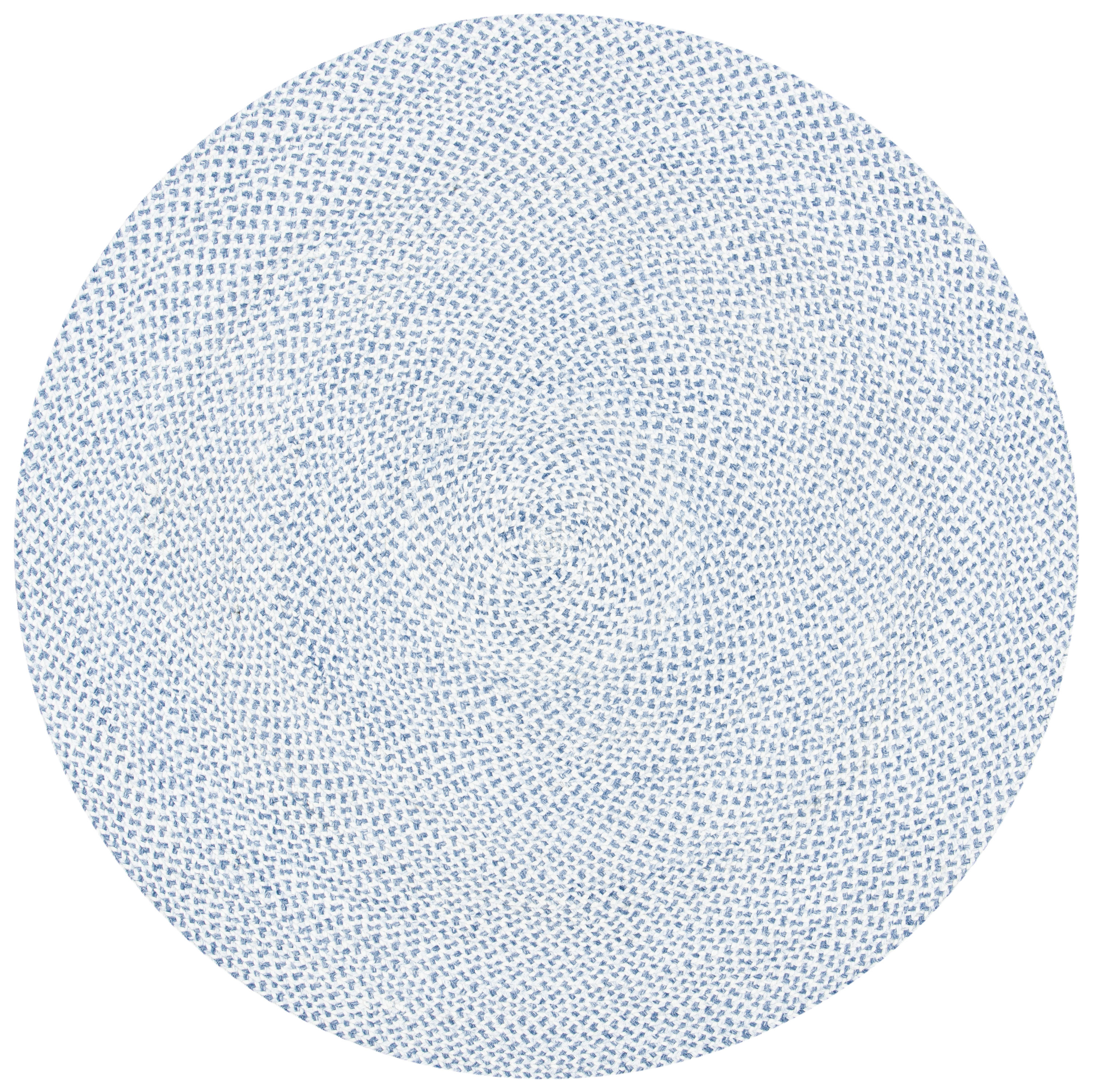 Safavieh BRD801M-8R Braided Odyle 8 x 8 (ft) Polyester Blue/Ivory Round Indoor Abstract Farmhouse/Cottage Area rug