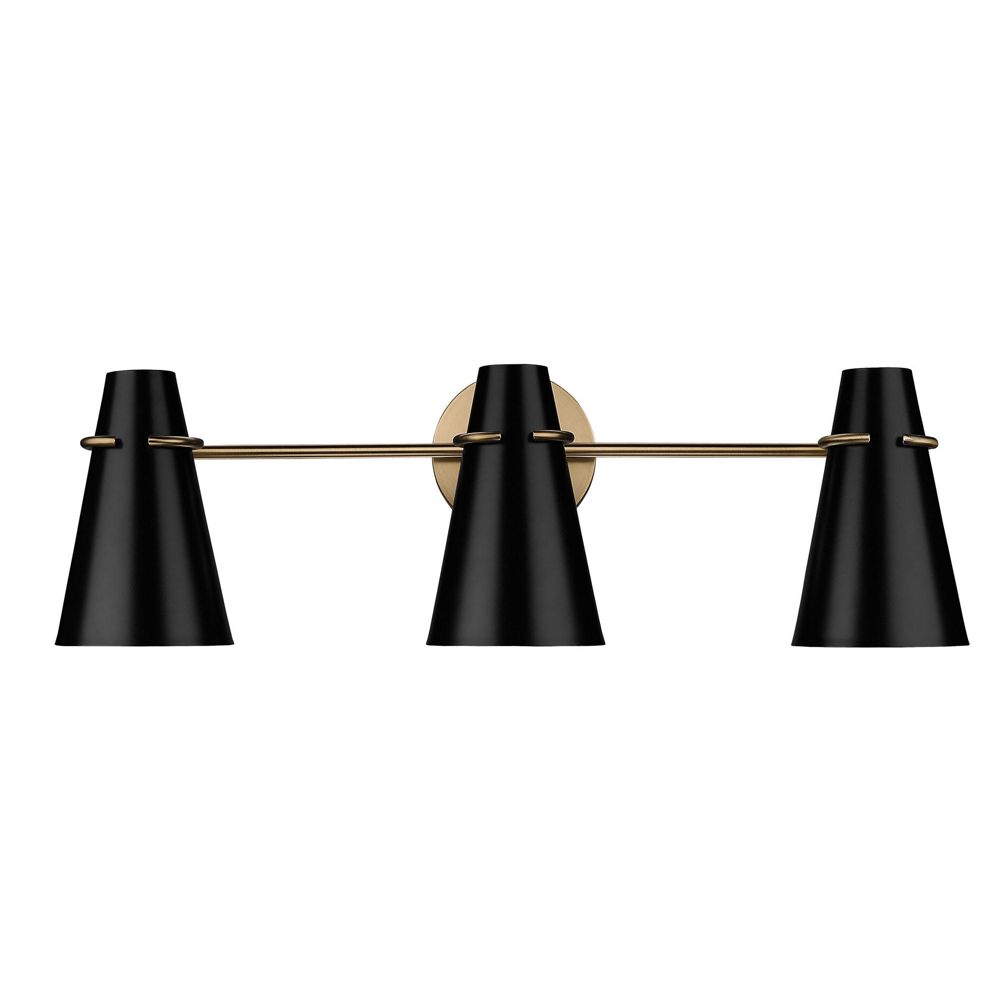 Golden Lighting 2122-BA3 MBS-BLK Reeva 26.125-in 3 -Light Black Modern/contemporary Vanity light