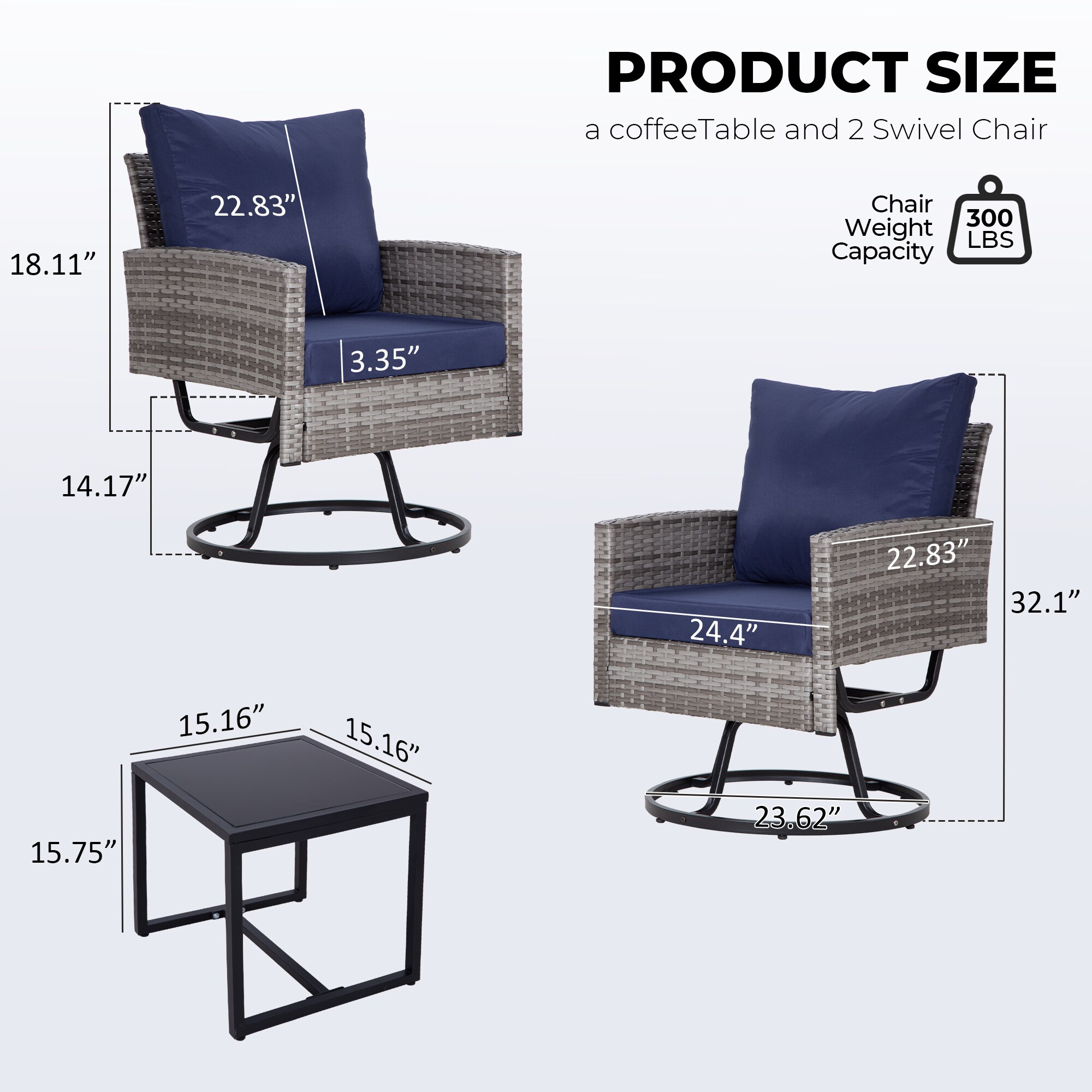 Forclover HYFC-4400 Patio-Conversation-Sets - View #7