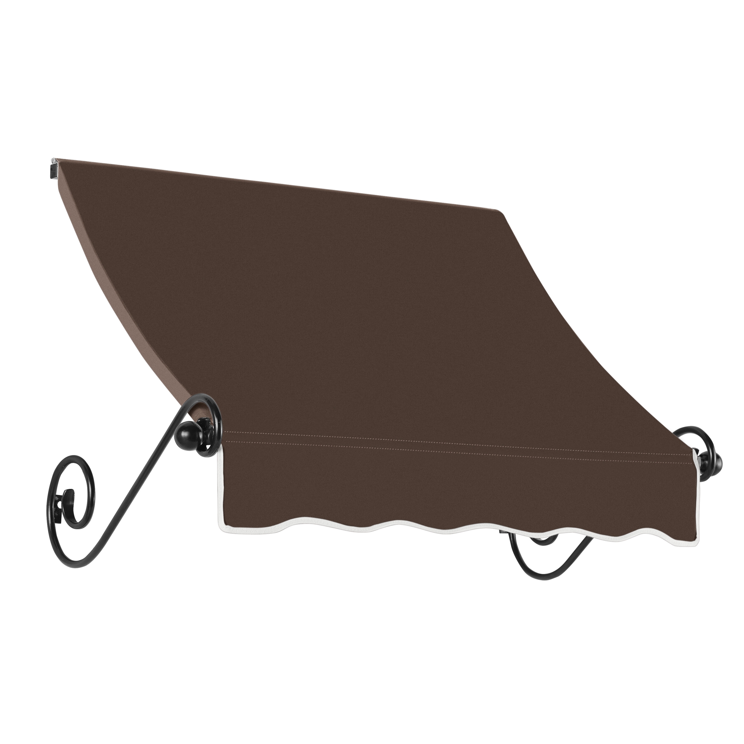 Awntech ECH23-L-3BRN Charleston 40.5-in Wide x 36-in Projection x 24-in Height Fabric Brown Solid Fixed Window/Door Awning