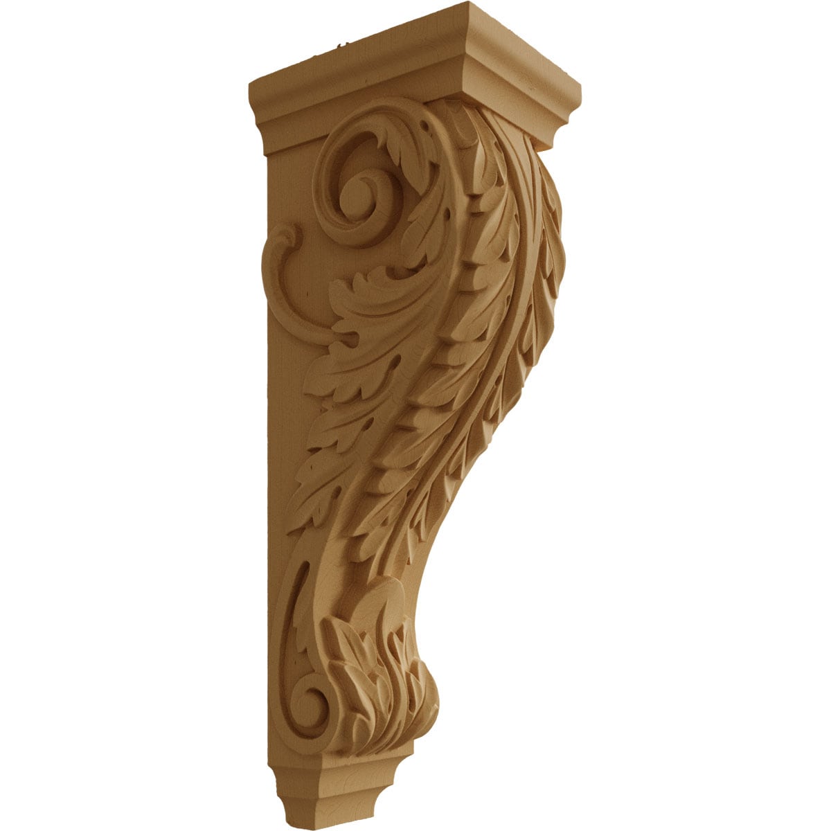 Alder Wood Acanthus Corbel 22" Height
