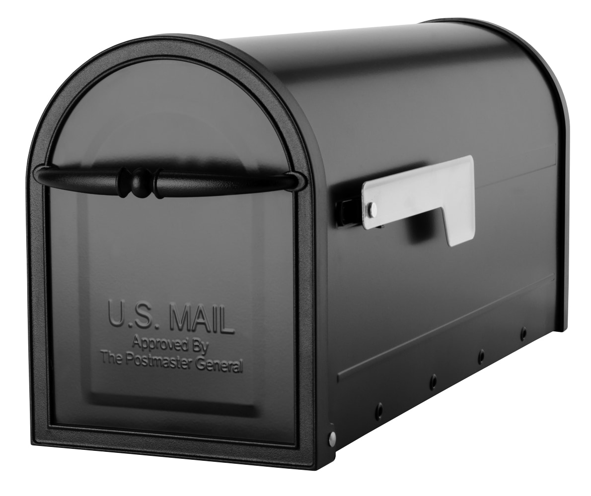 Stanley Post-Mount Mailbox, XL, Black Steel