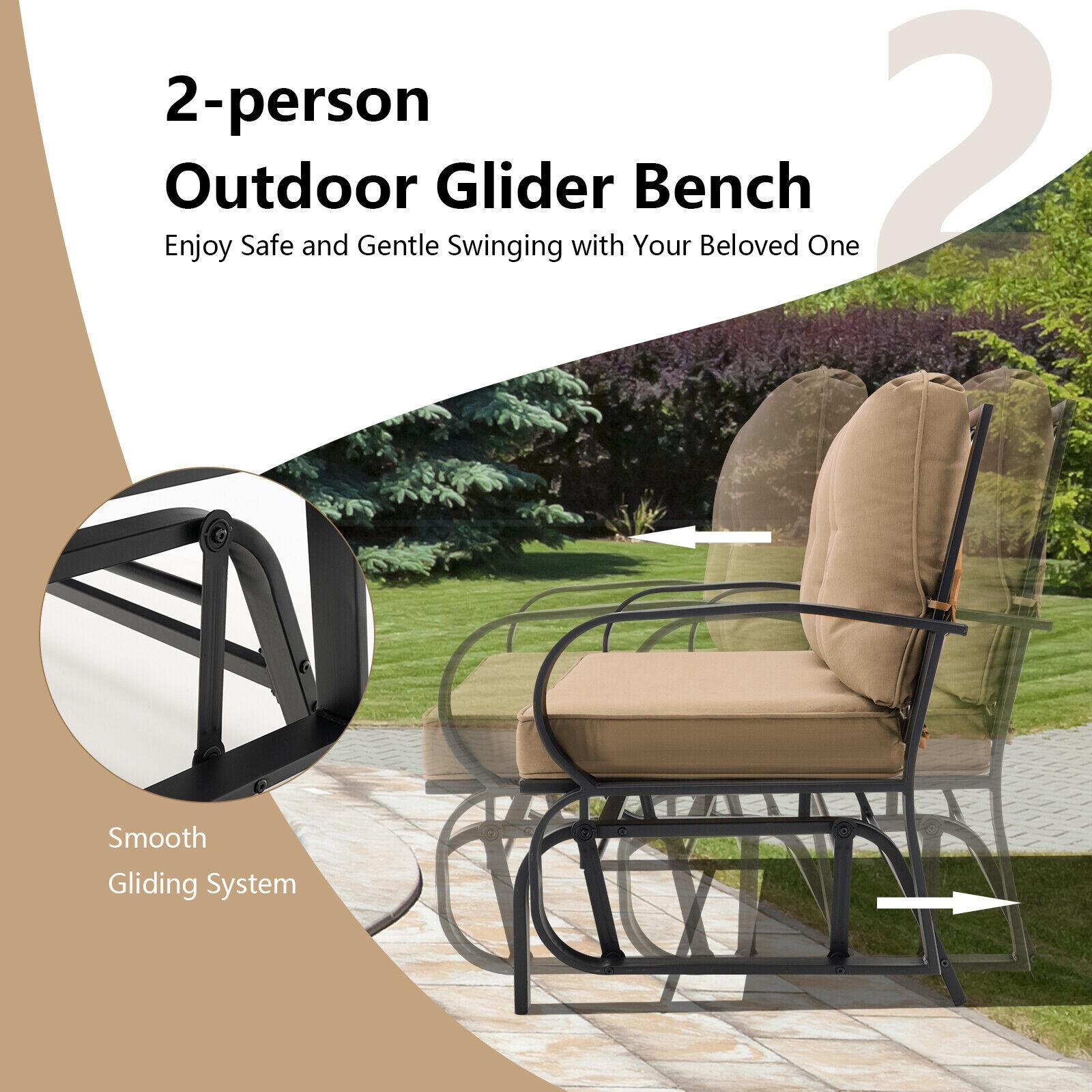 Outdoor glider chairs online with cushions