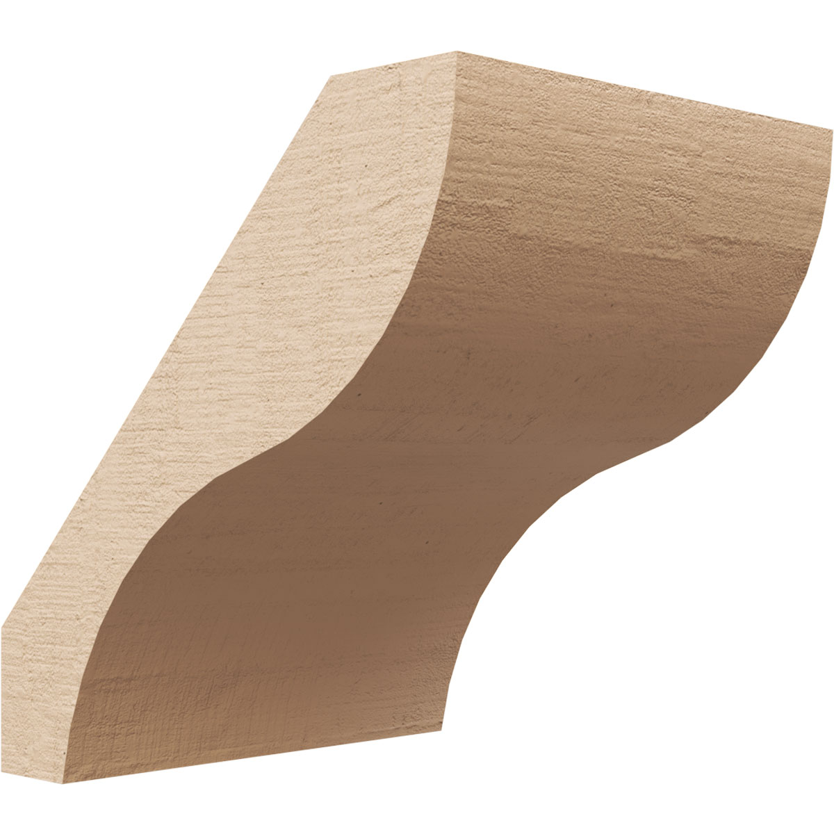 Ekena Millwork BRCUR05X06X06GNVRCPR 5-in x 6-in x 6-in Primed Urethane Geneva Rough Cedar Woodgrain TimberThane KneeBrace