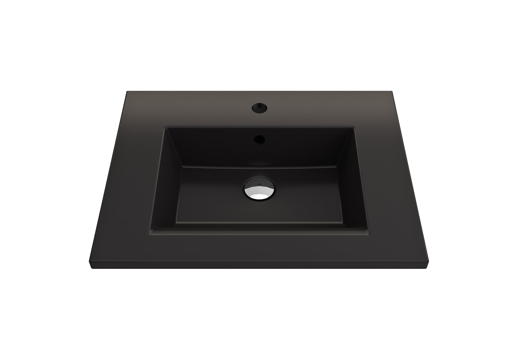 BOCCHI 1161-004-0126 Fire Clay 19-in Wall-mount Rectangular Modern Matte Black Bathroom Sink