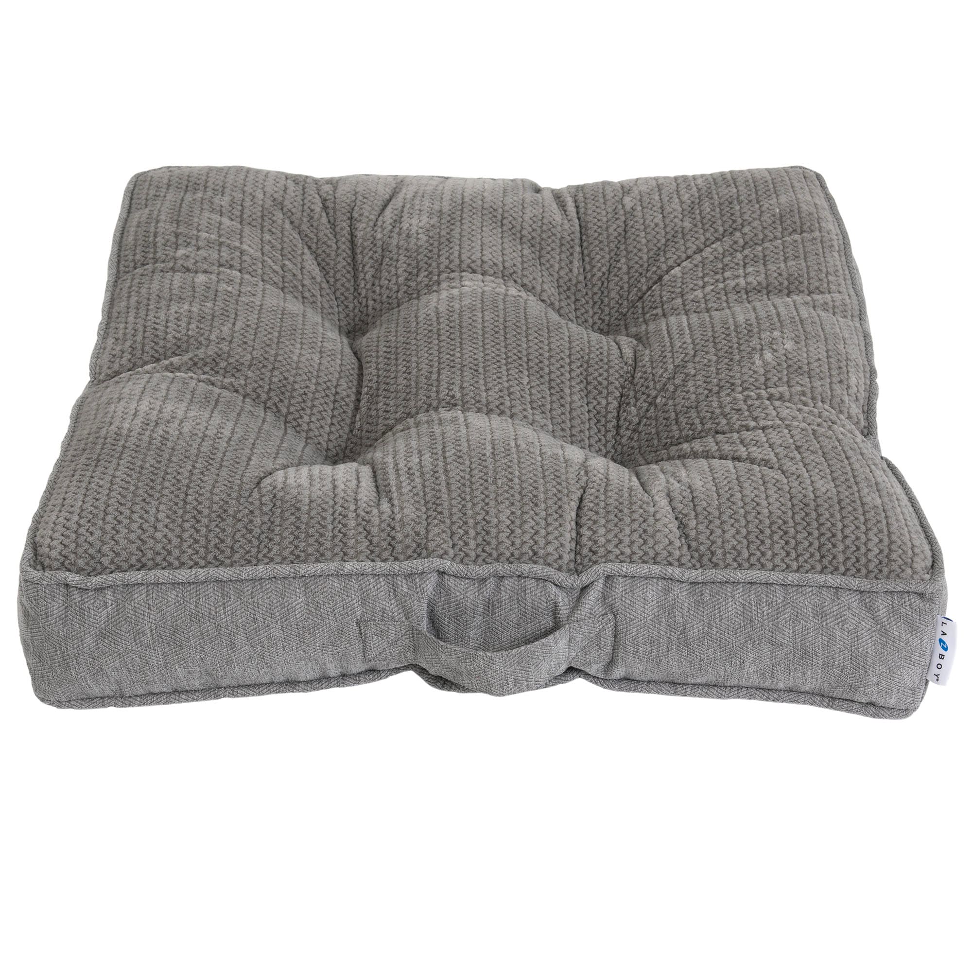 Square Gray Microfiber Pillow Dog Bed