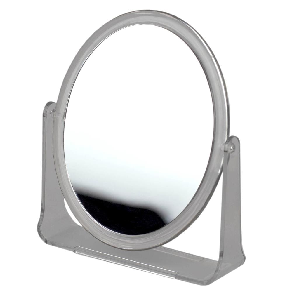 Home Basics Double Sided Round Mirror With Transparent Plastic Frame Clear In The Makeup Mirrors Department At Lowes Com
