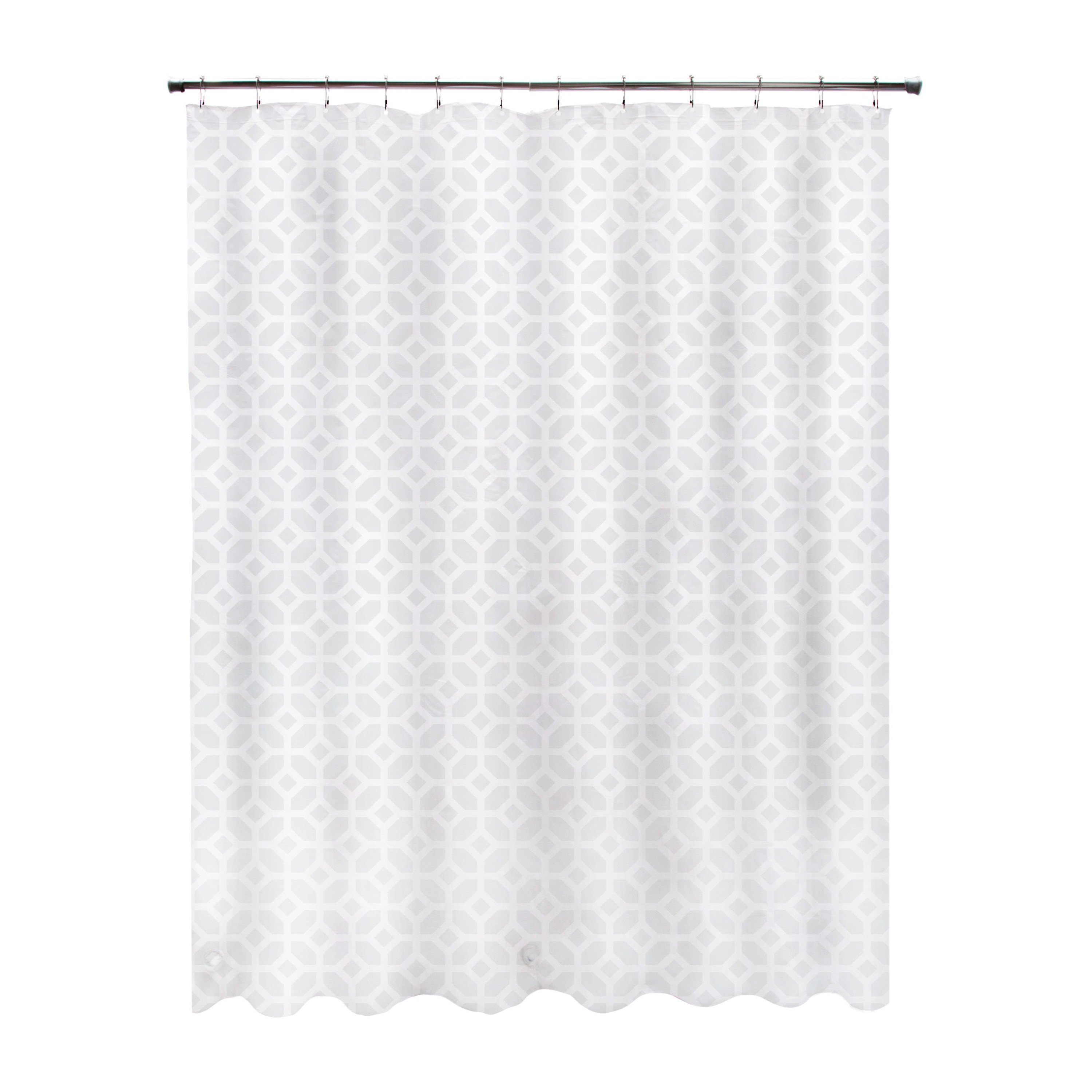 Kenney KN61267 70.0-in W x 70-in L Frost Geometric Mildew Resistant EVA/PEVA Shower liner