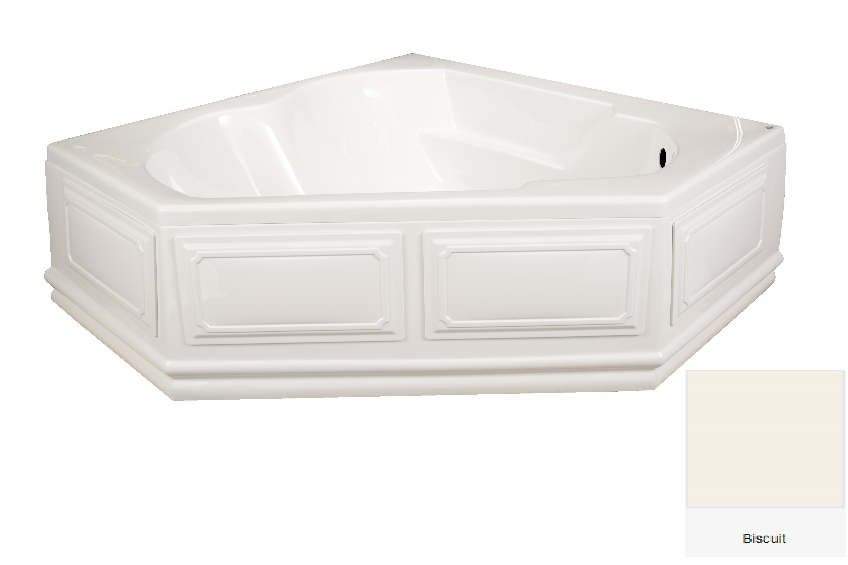Laurel Mountain 6060DPTSR528 Dual Corner Plus Skirted 59.625-Inches x 59.625-Inches Biscuit Acrylic Corner Alcove Soaking bathtub ( Right Drain )