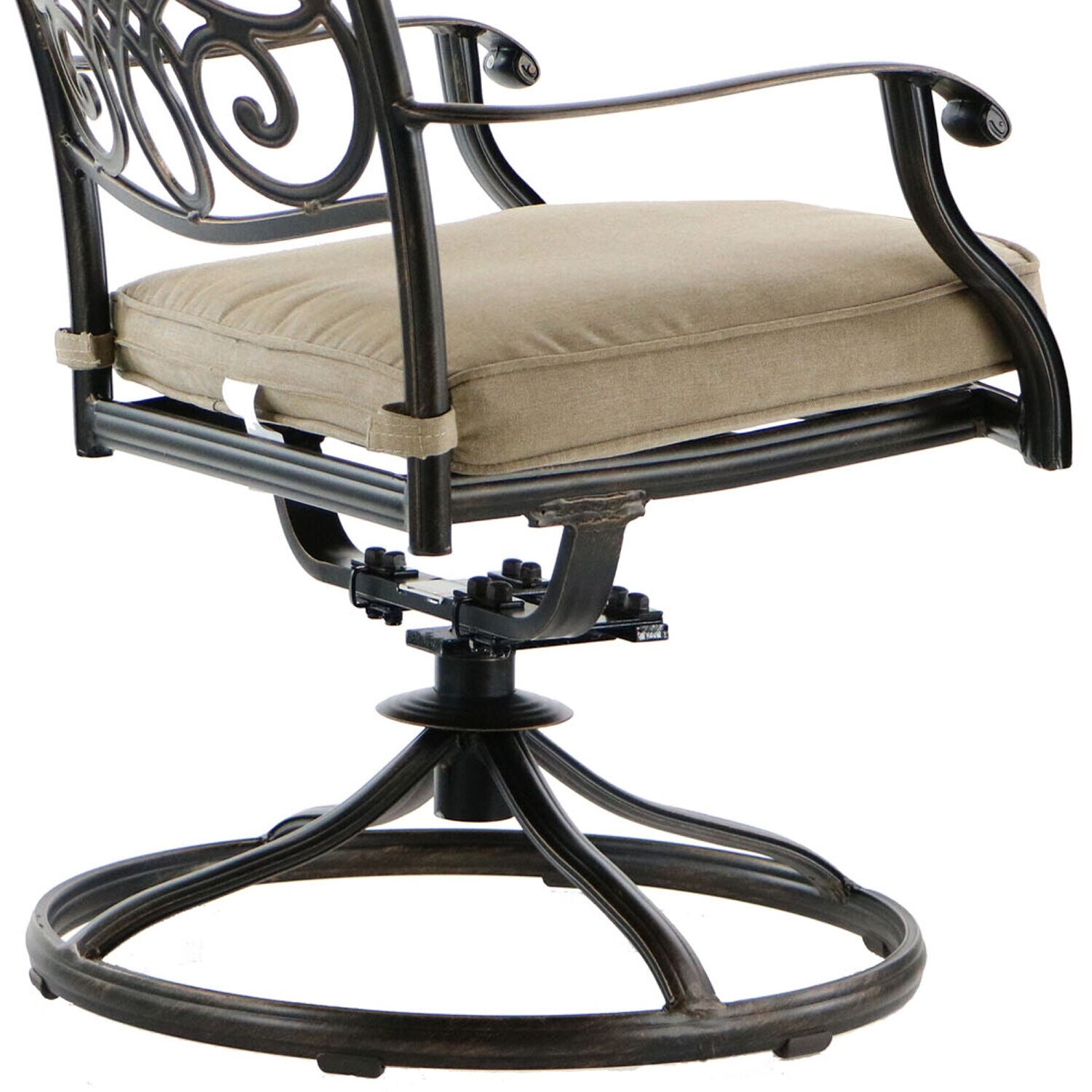 Hanover Traditions 9-Piece Bronze Aluminum Patio Dining Set with Beige Cushions