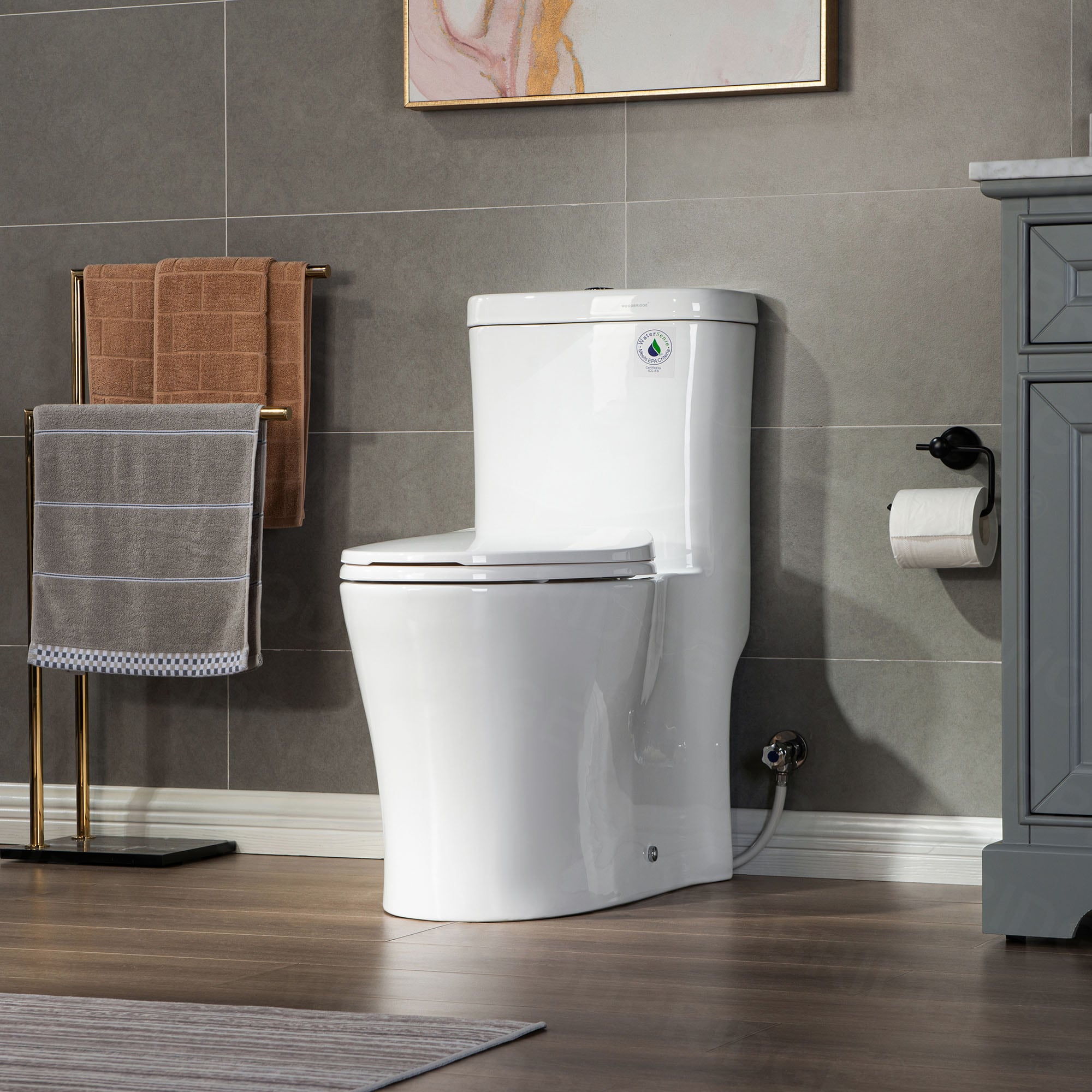 Simple Project 19 in. Tall Toilet 2-Piece 1.0/1.6 GPF Rear-Outlet