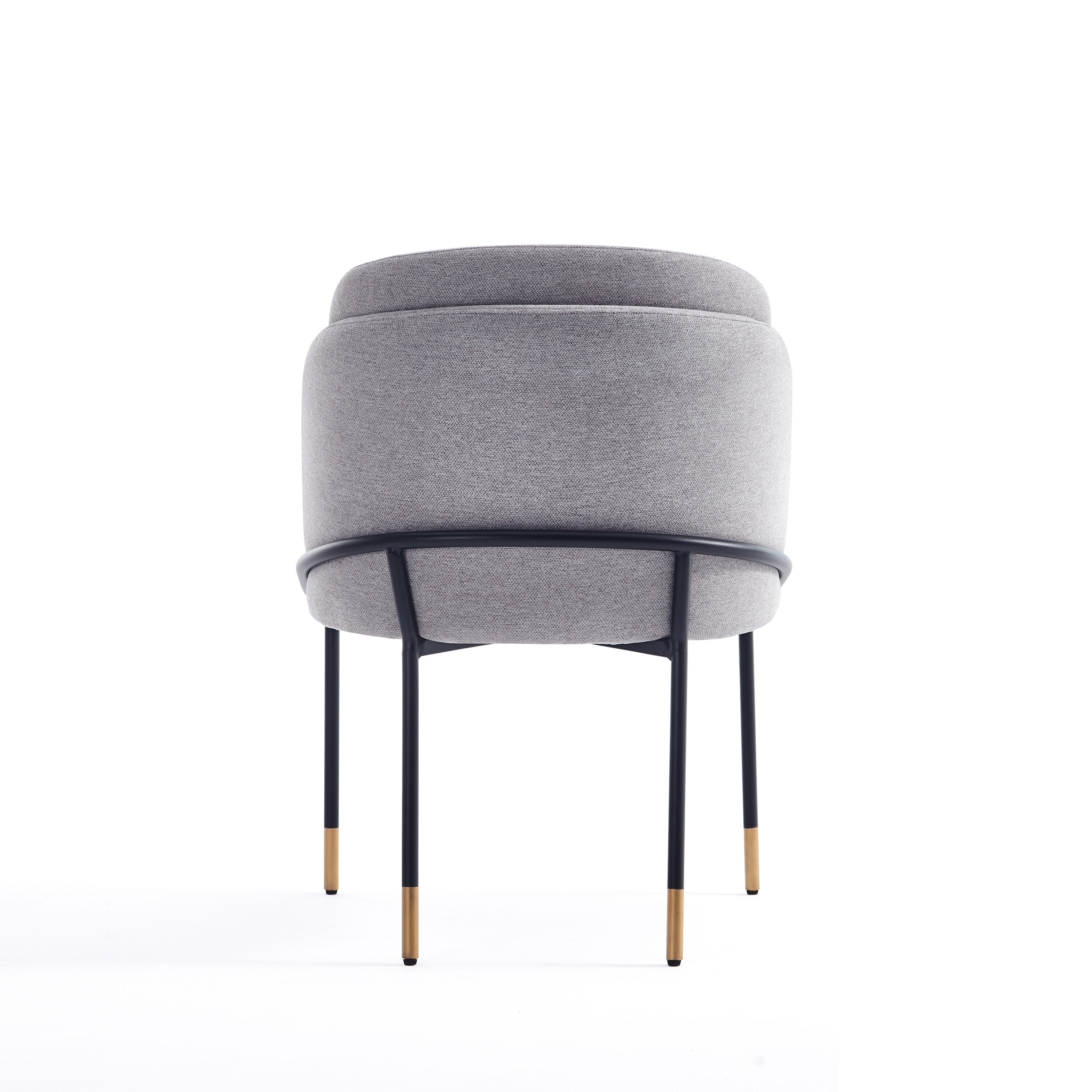High Gray Upholstered Metal Side Chair