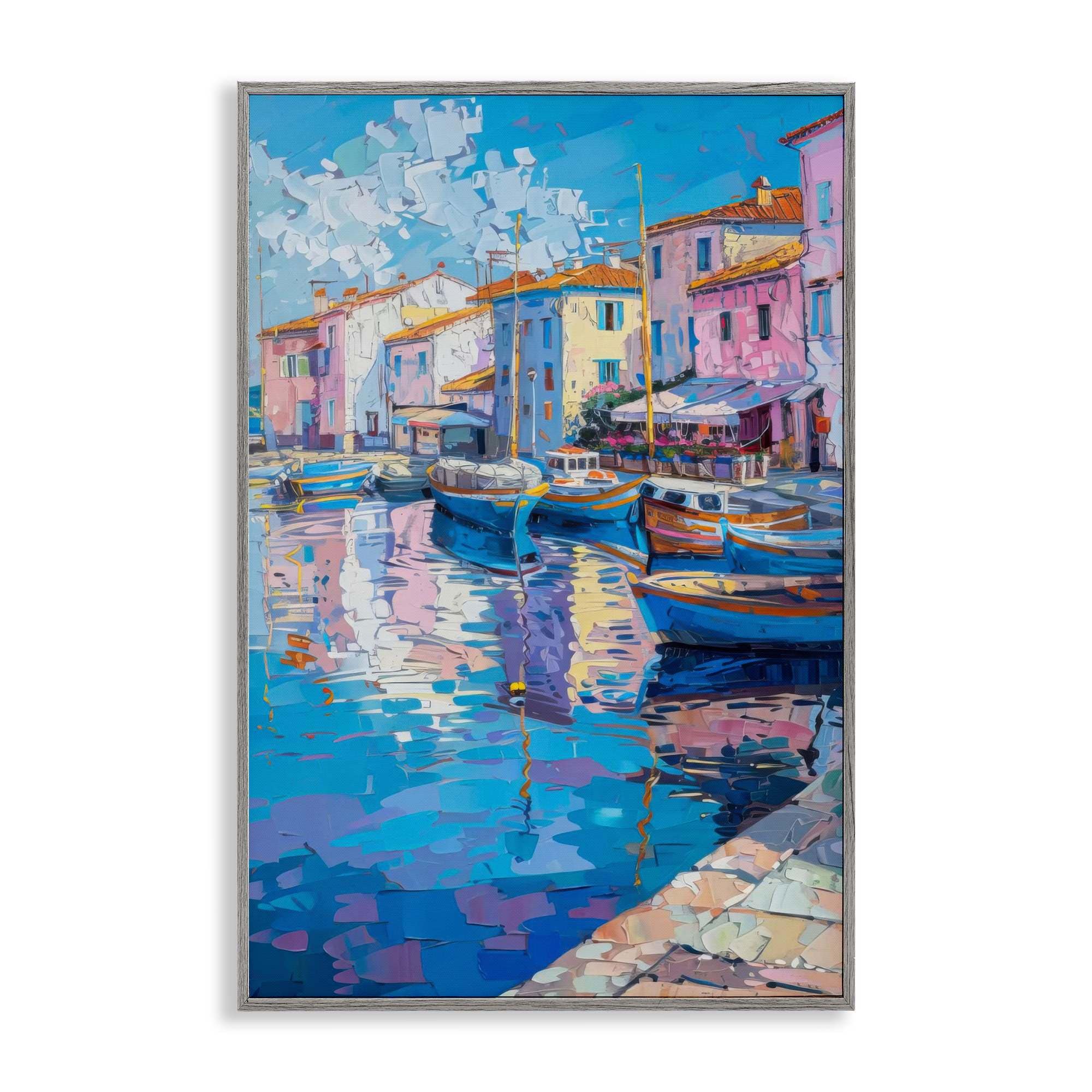 Stupell Industries BT-731-GFF-12X18 Abstract Harbor Reflection Framed Giclee design by LSR Design Studio