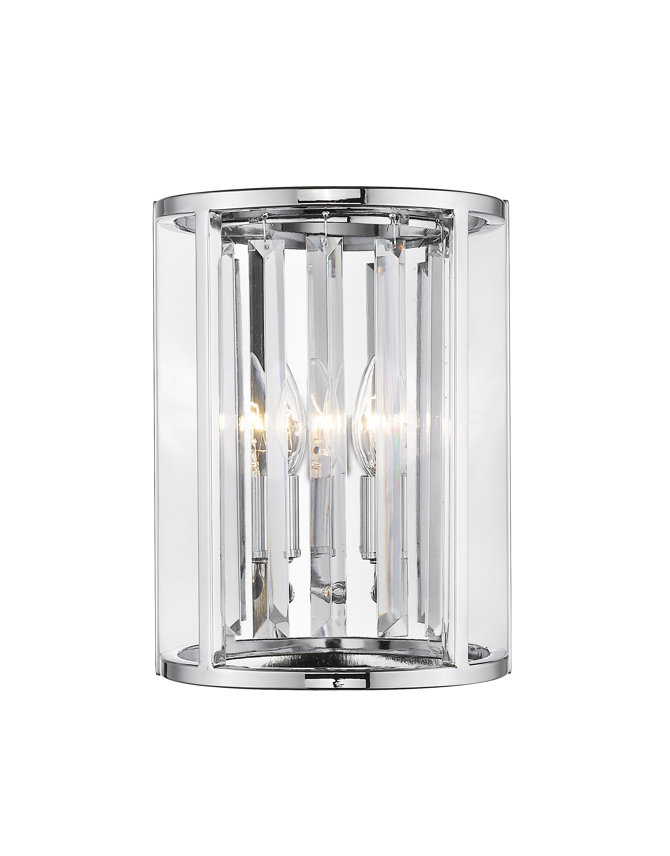 Z-Lite Monarch 8.5-in W 1-Light Chrome Rustic Wall Sconce at Lowes.com