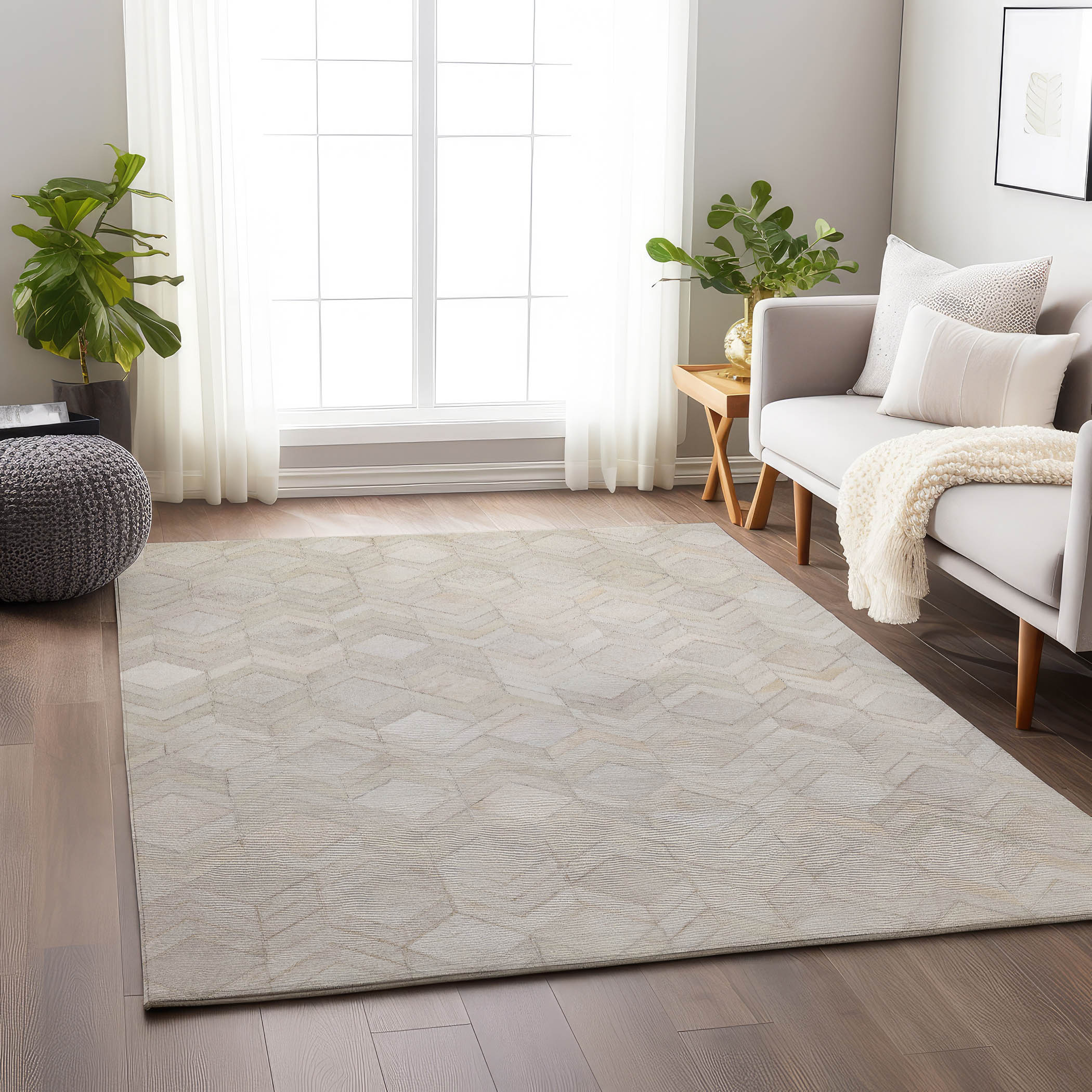 Addison Rugs AMF100IV3X5 Mayfield AMF100IV 3 x 5 (ft) Loomed Polyester Ivory Rectangular Indoor Abstract Machine washable Area rug