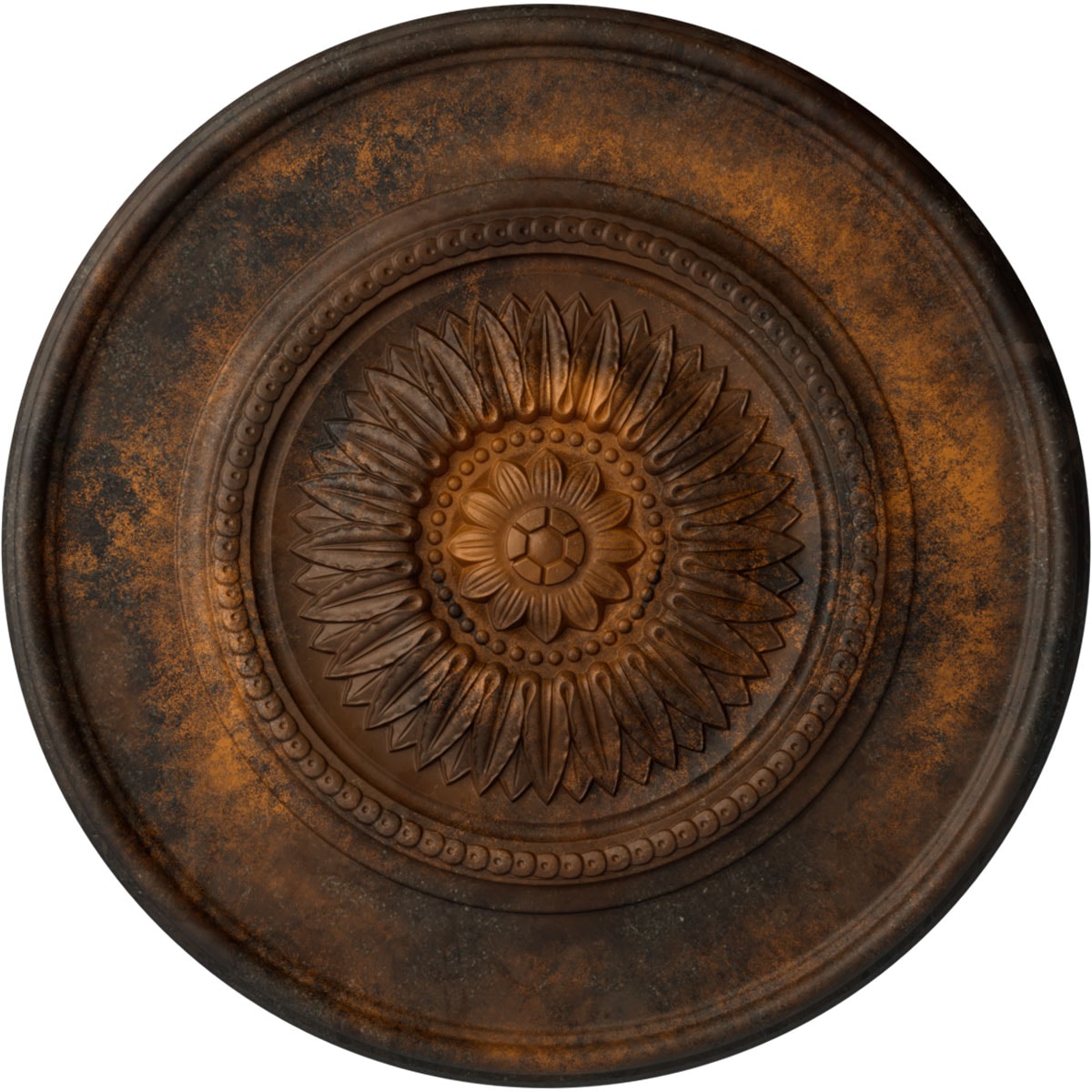 Ekena Millwork CM41FLRUS Large Floral 41.125-in W x 41.125-in L Painted Rust Polyurethane Whole Ceiling Medallion