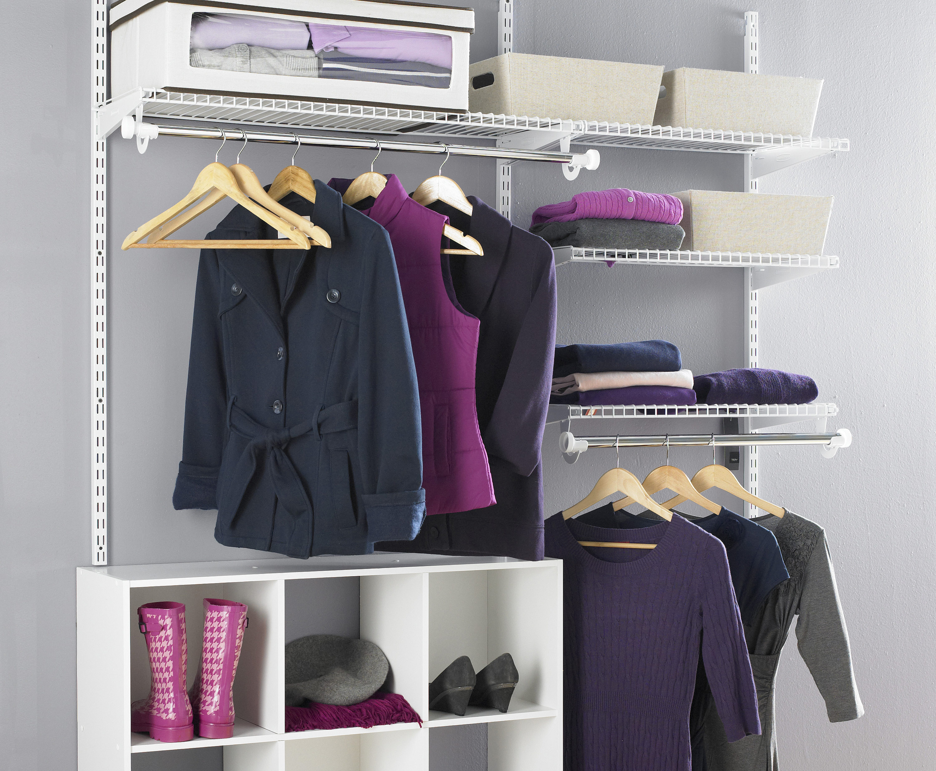 Rubbermaid FG3H11LWWHT Wire-Closet-Kits - View #5