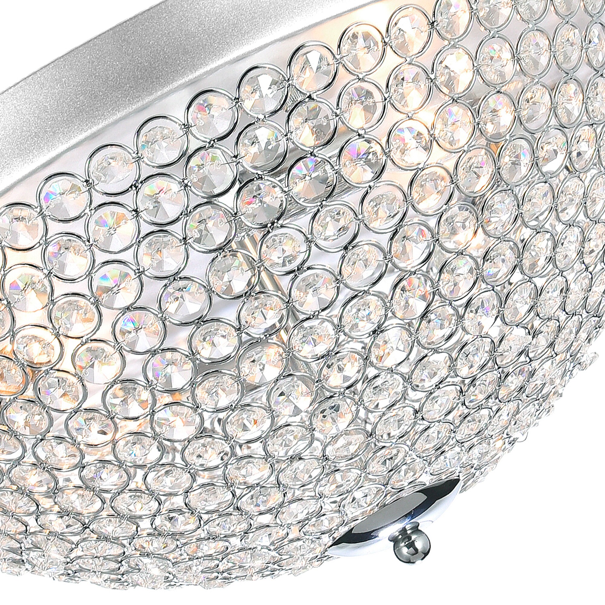 Chrome Crystal Bowl 4-Light Flush Mount Chandelier