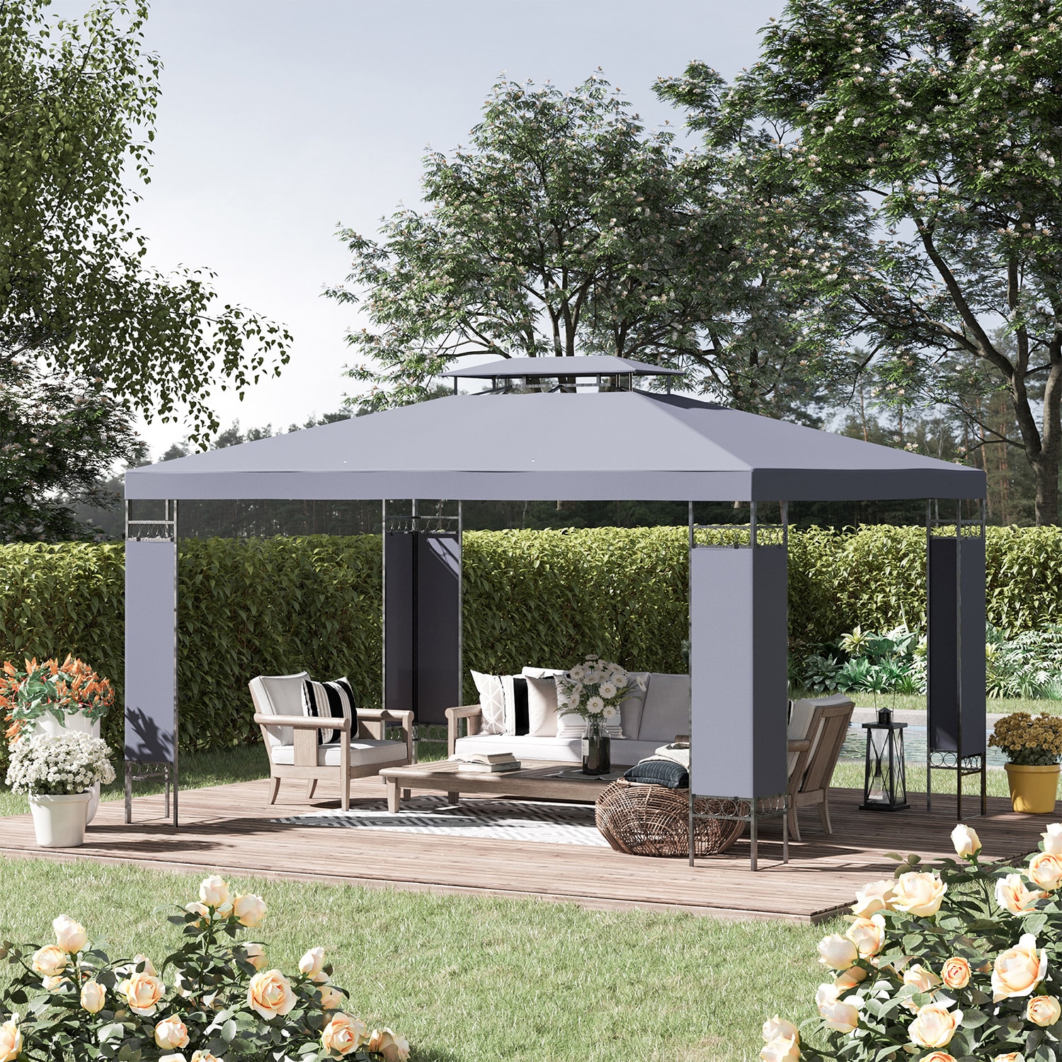 GZMR GZ-W2225P254 10-ft x 13-ft Gray Rectangle Semi-permanent Soft top Roof