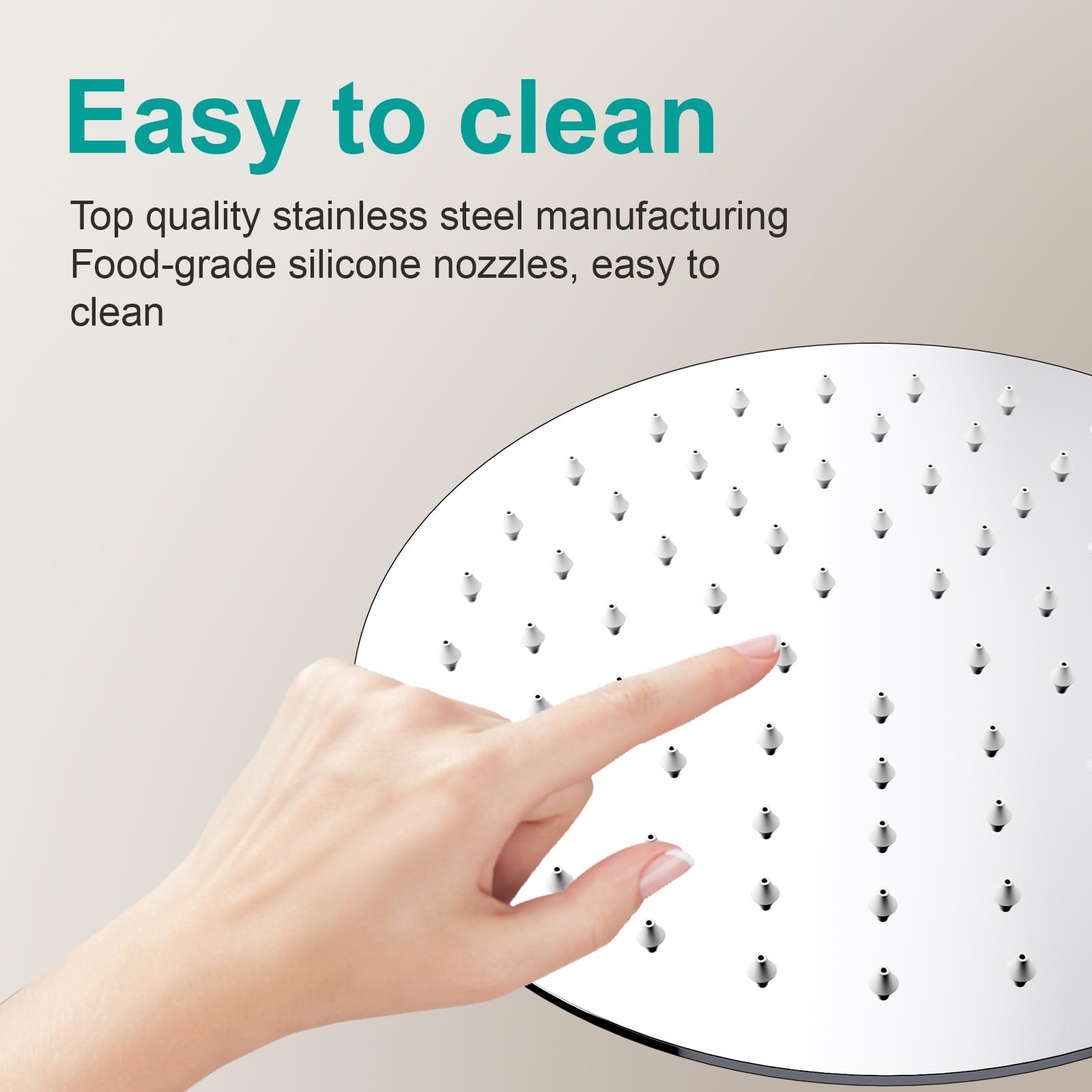 Yichuhaoxi All Metal Rain Shower Head 8 Inch Stainless Steel Ultra Thin ...